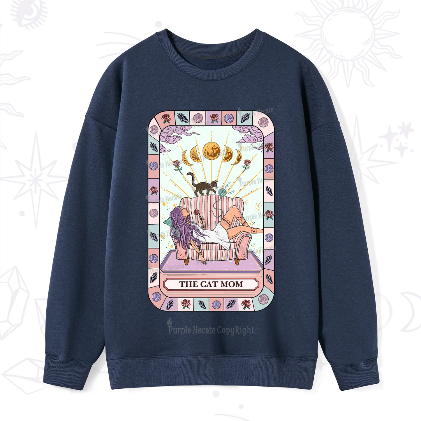 Purplehecate The Chill Cat Mom Sweatshirt