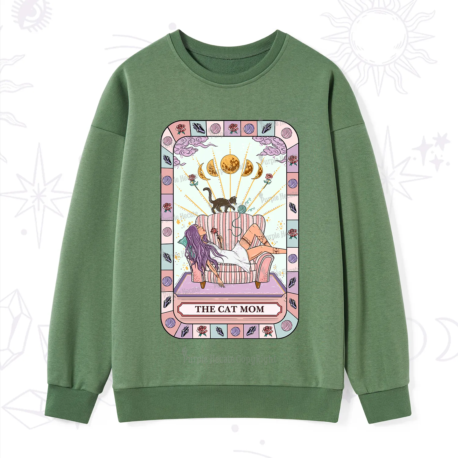 Purplehecate The Chill Cat Mom Sweatshirt