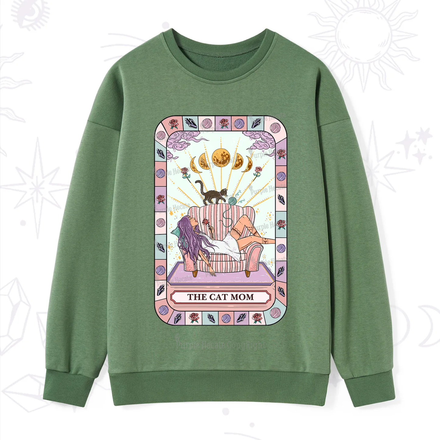 Purplehecate The Chill Cat Mom Sweatshirt