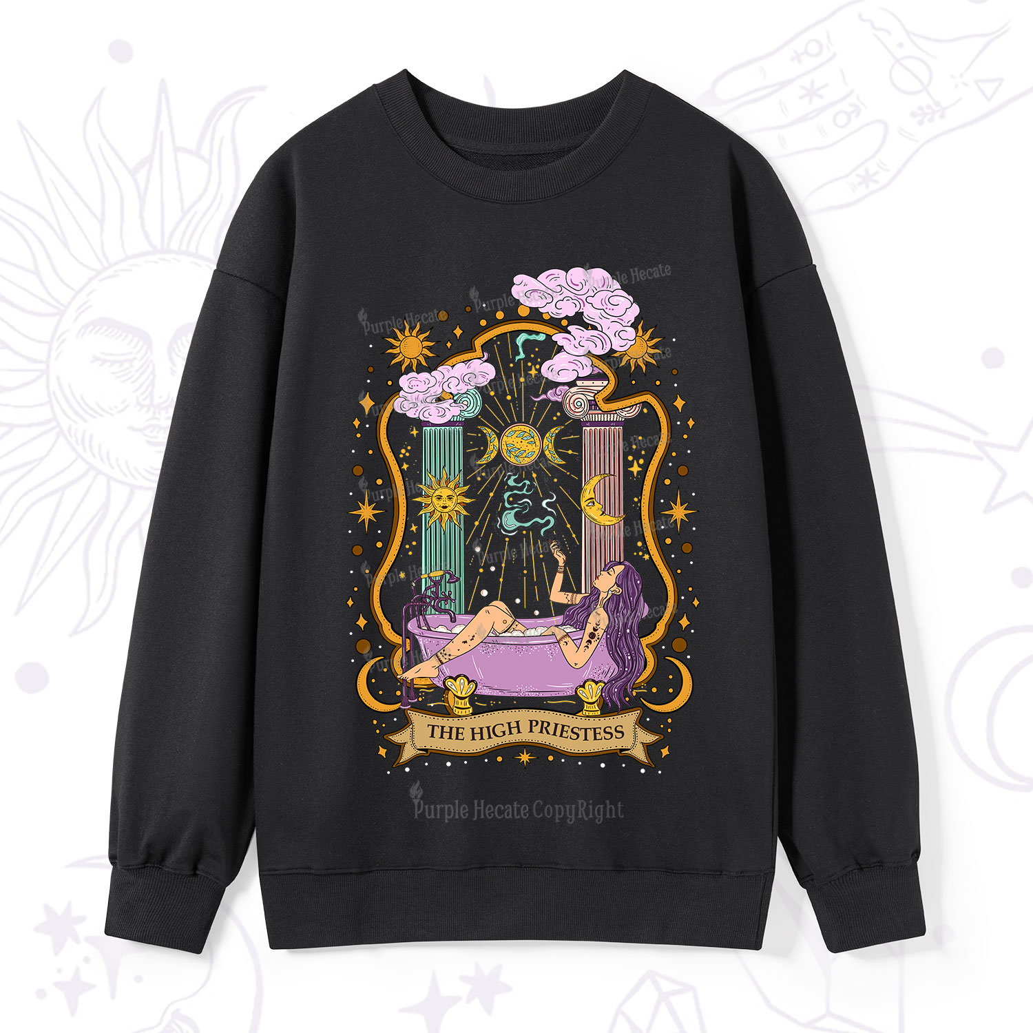 Purplehecate The High Priestess Goddess Sweatshirt