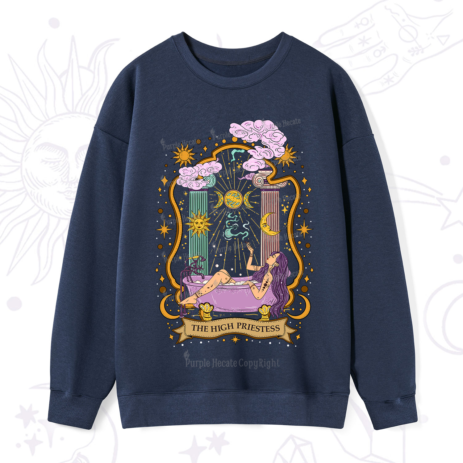 Purplehecate The High Priestess Goddess Sweatshirt