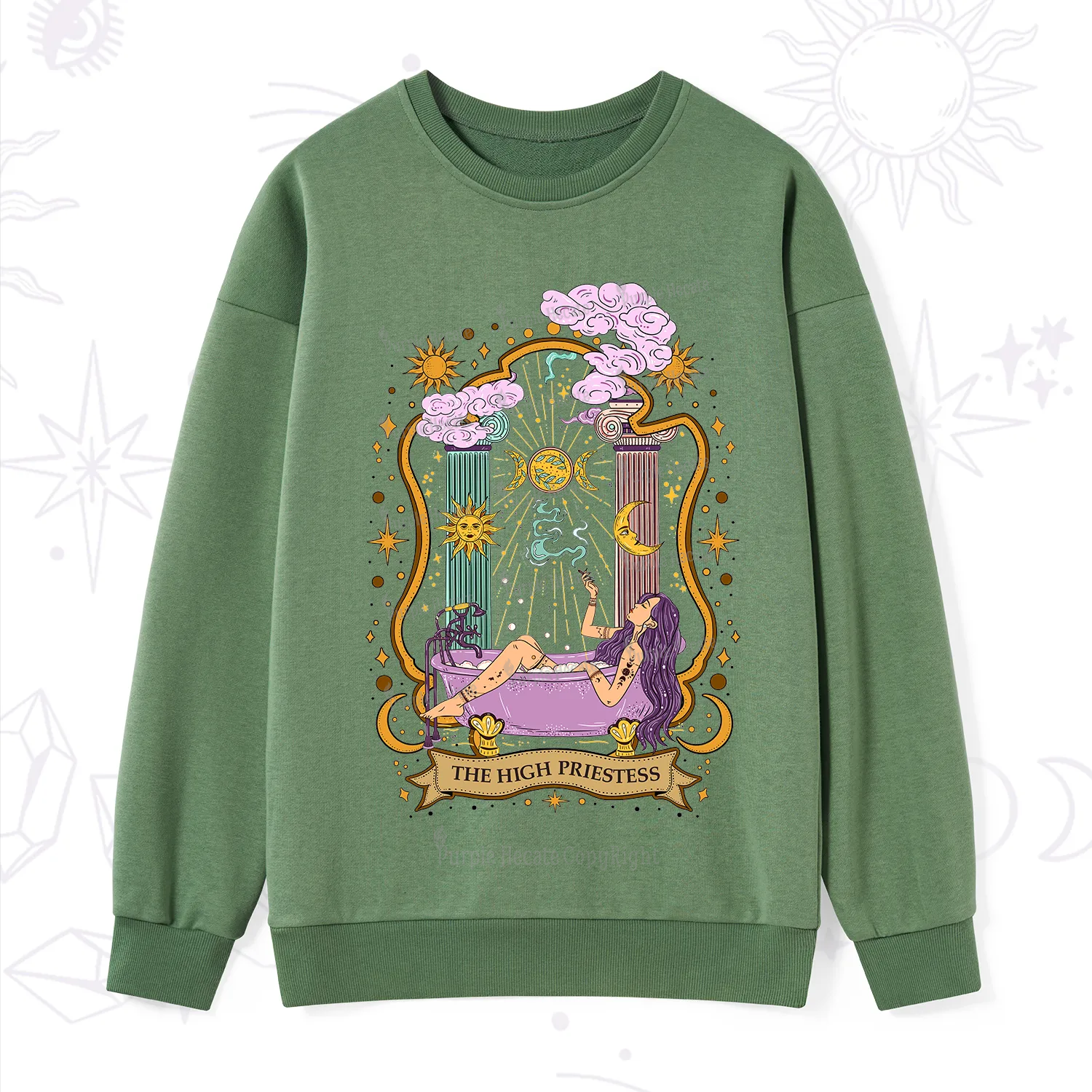 Purplehecate The High Priestess Goddess Sweatshirt