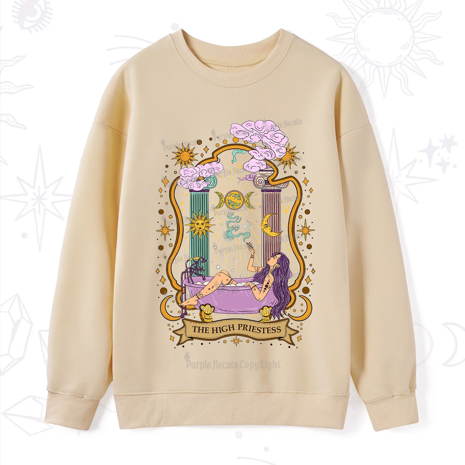 Purplehecate The High Priestess Goddess Sweatshirt