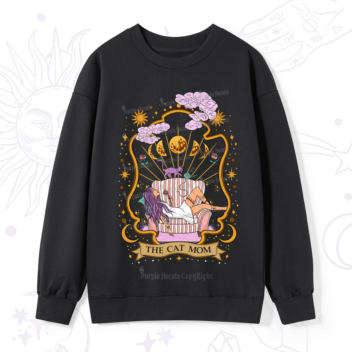 Purplehecate The Cat Mom Goddess Sweatshirt