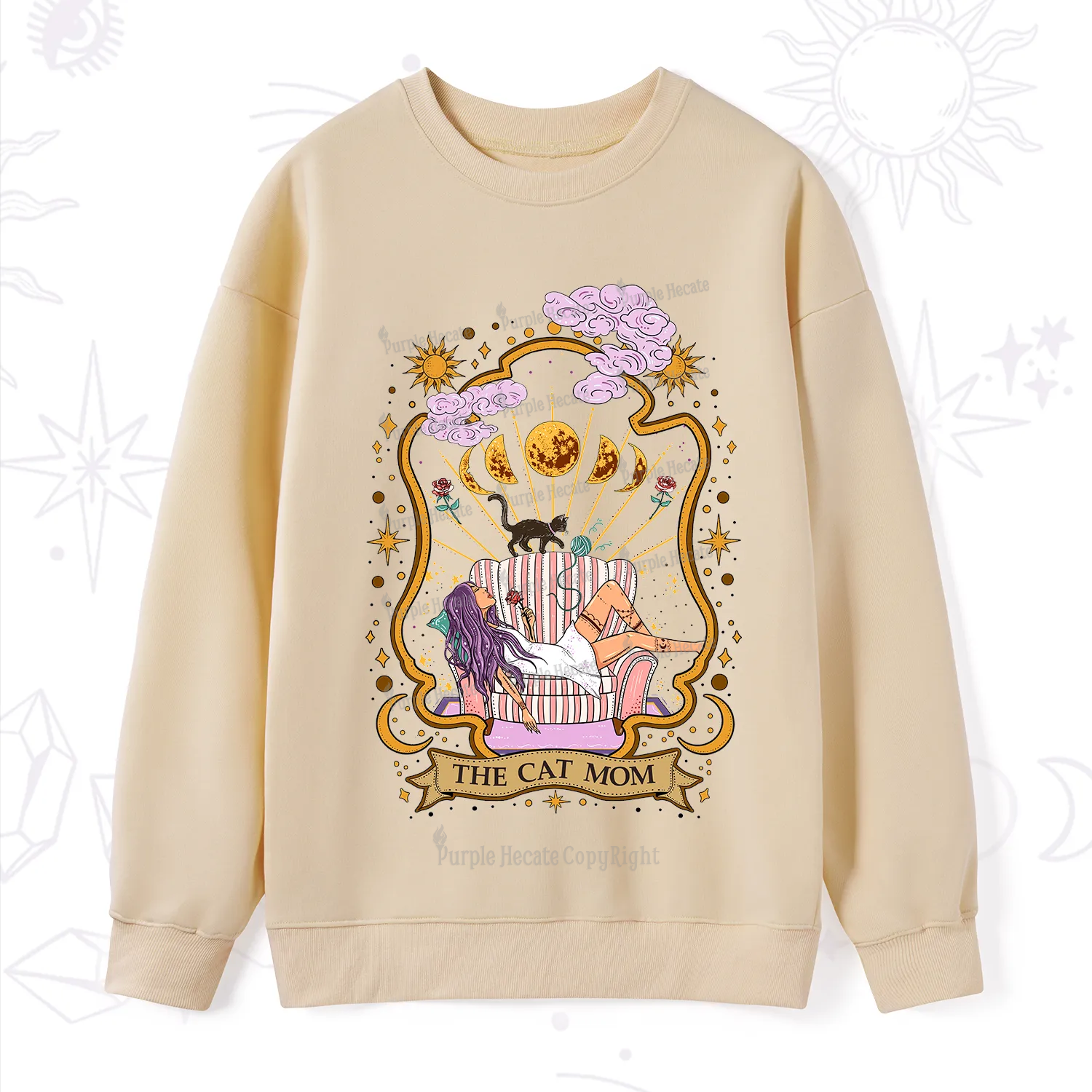 Purplehecate The Cat Mom Goddess Sweatshirt