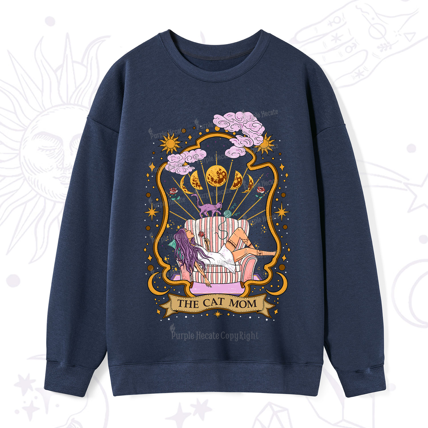 Purplehecate The Cat Mom Goddess Sweatshirt