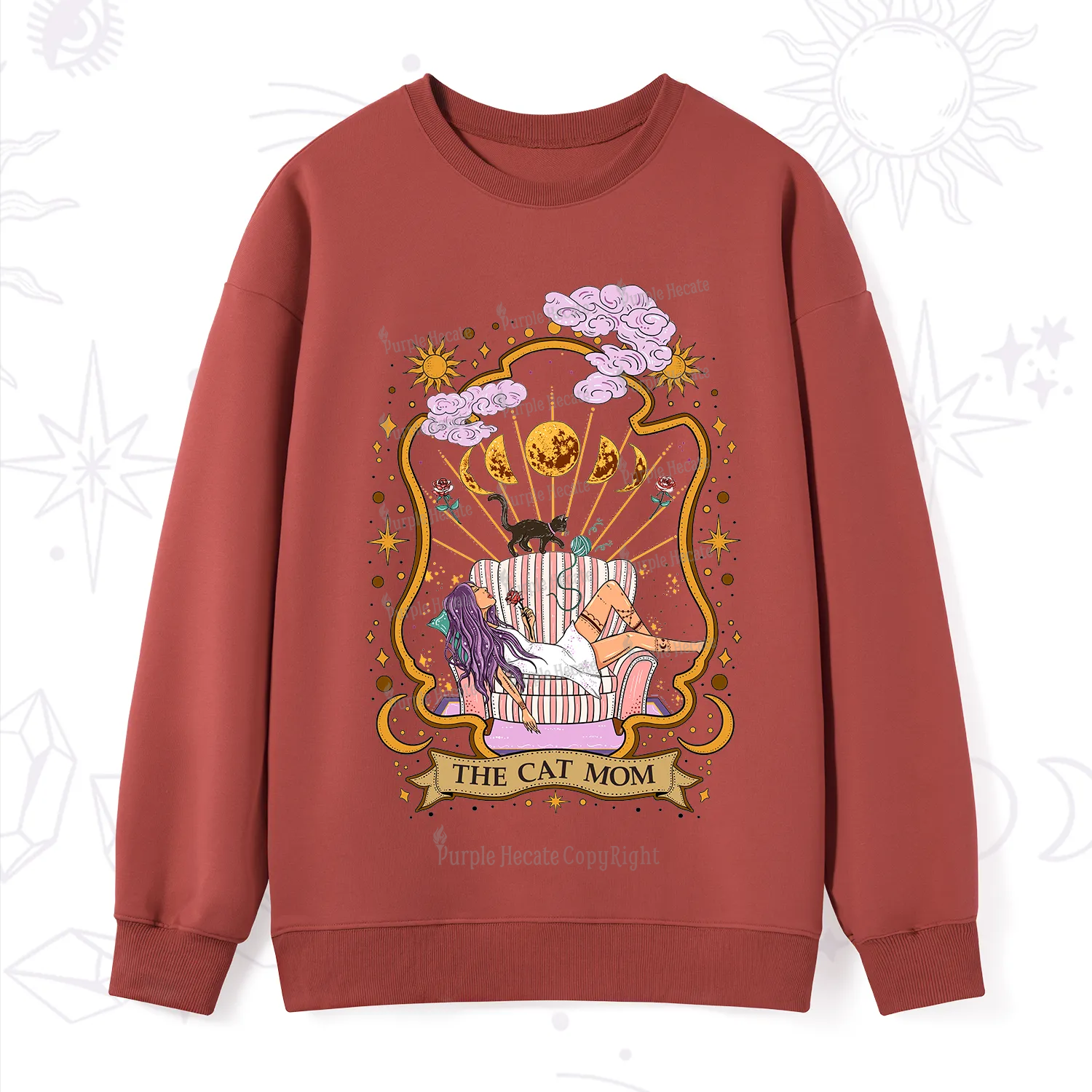 Purplehecate The Cat Mom Goddess Sweatshirt