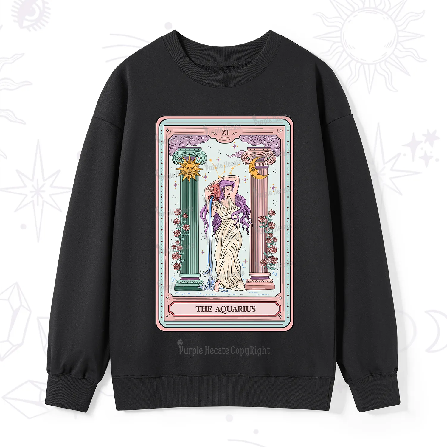 Purplehecate The Aquarius Goddess Tarot Sweatshirt