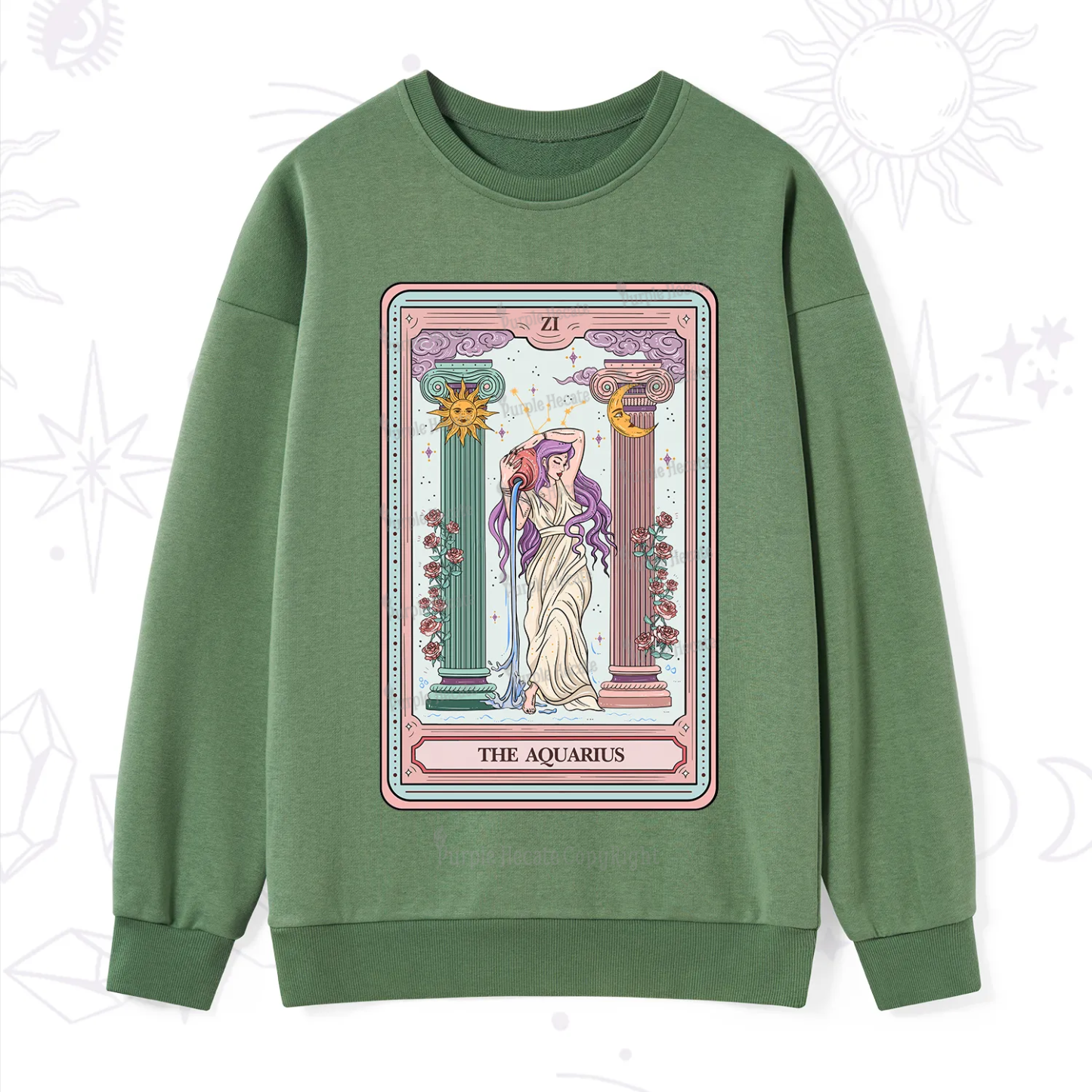 Purplehecate The Aquarius Goddess Tarot Sweatshirt