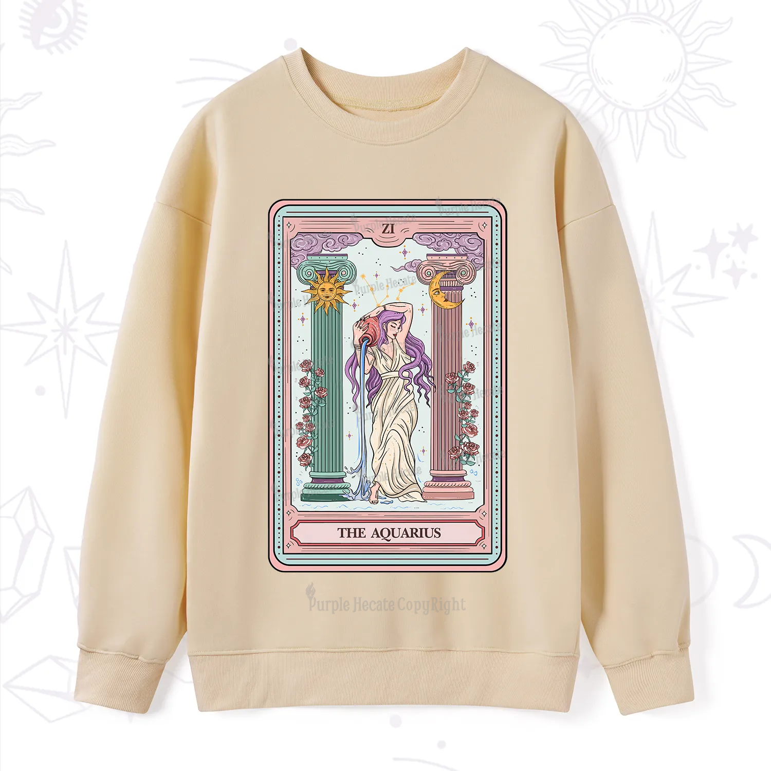 Purplehecate The Aquarius Goddess Tarot Sweatshirt