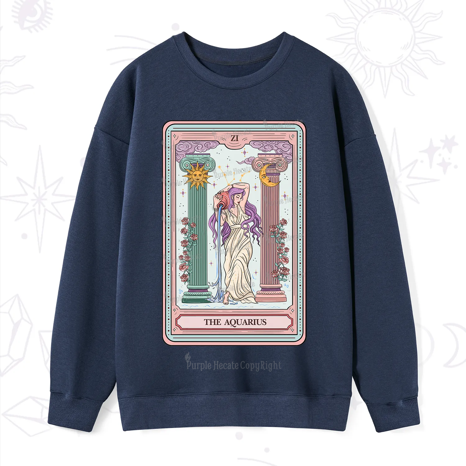 Purplehecate The Aquarius Goddess Tarot Sweatshirt