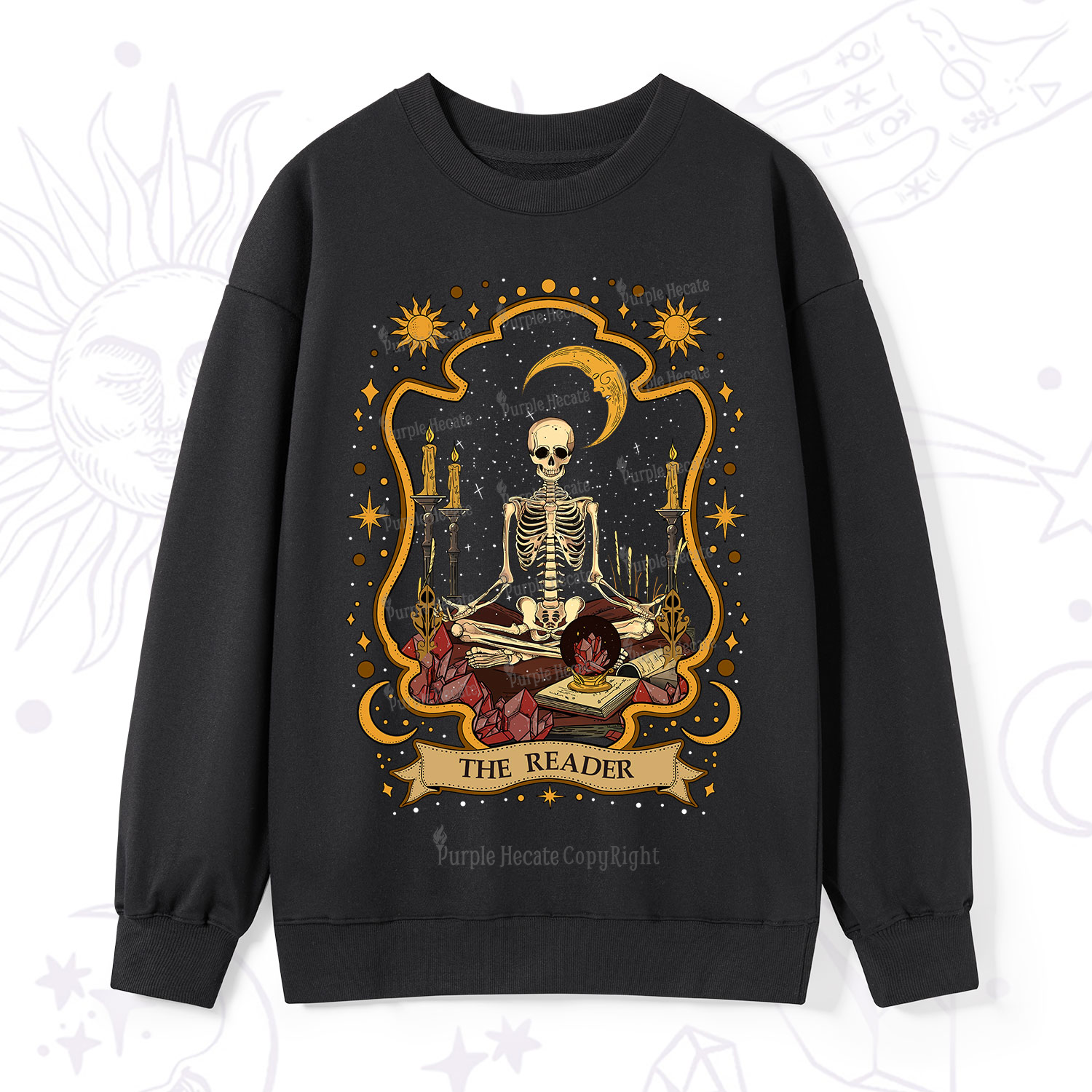 Purplehecate The Reader Skeleton Sweatshirt