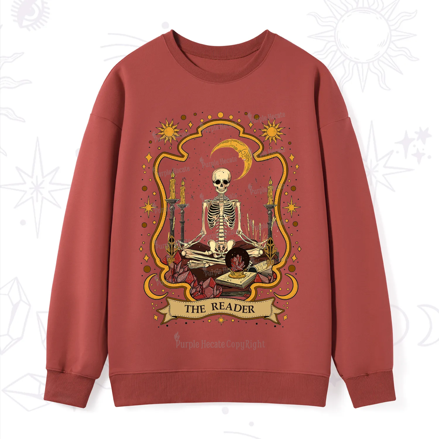Purplehecate The Reader Skeleton Sweatshirt