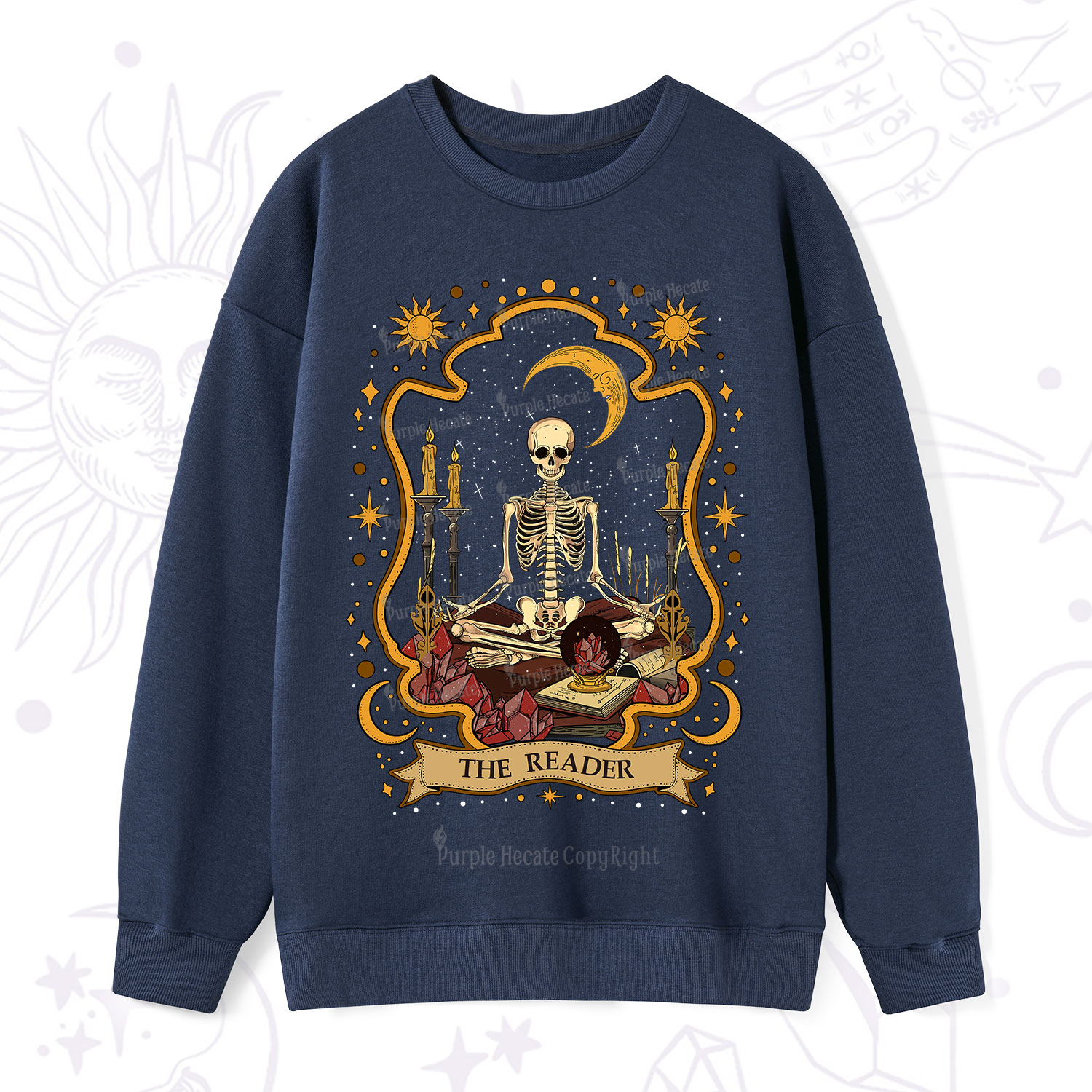 Purplehecate The Reader Skeleton Sweatshirt