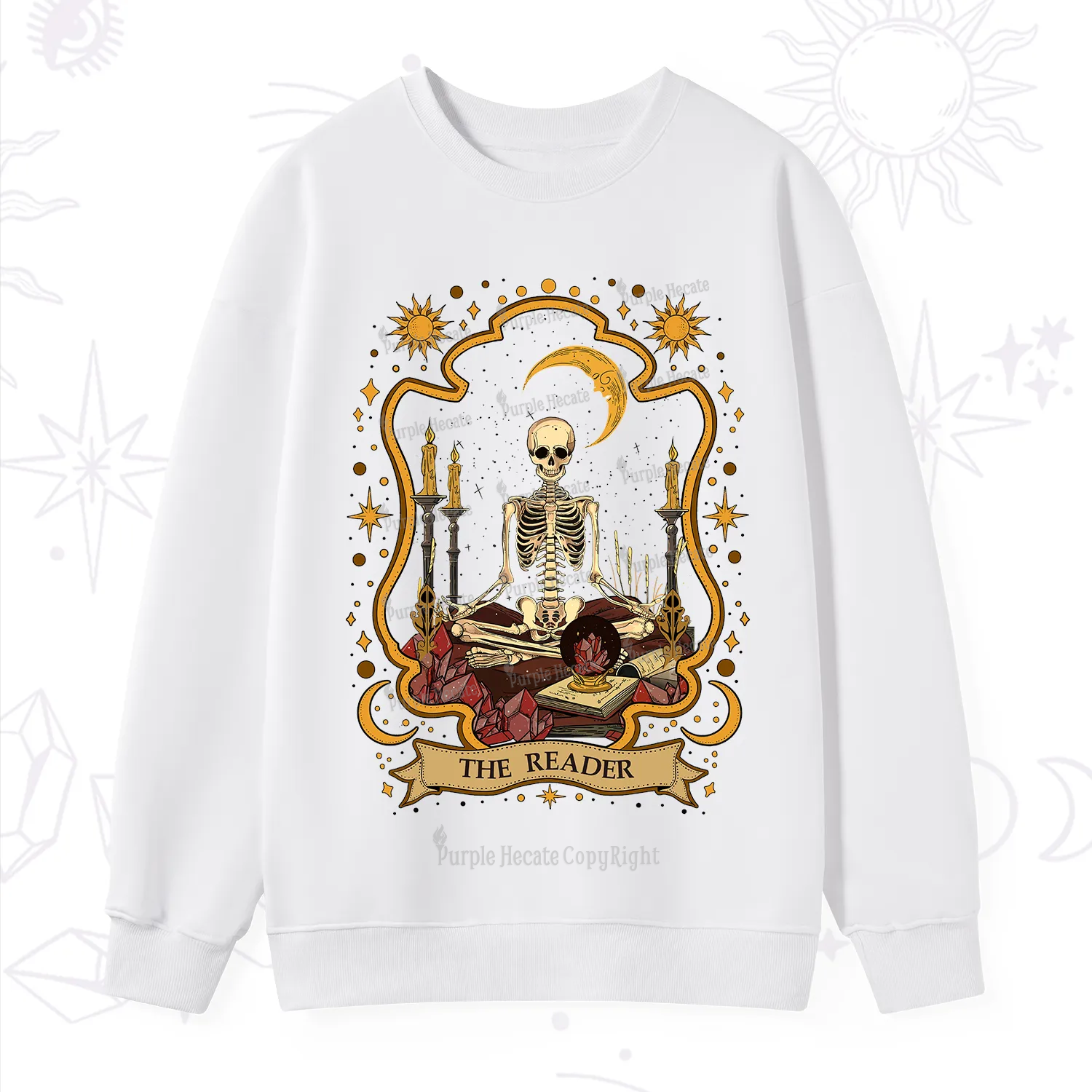 Purplehecate The Reader Skeleton Sweatshirt