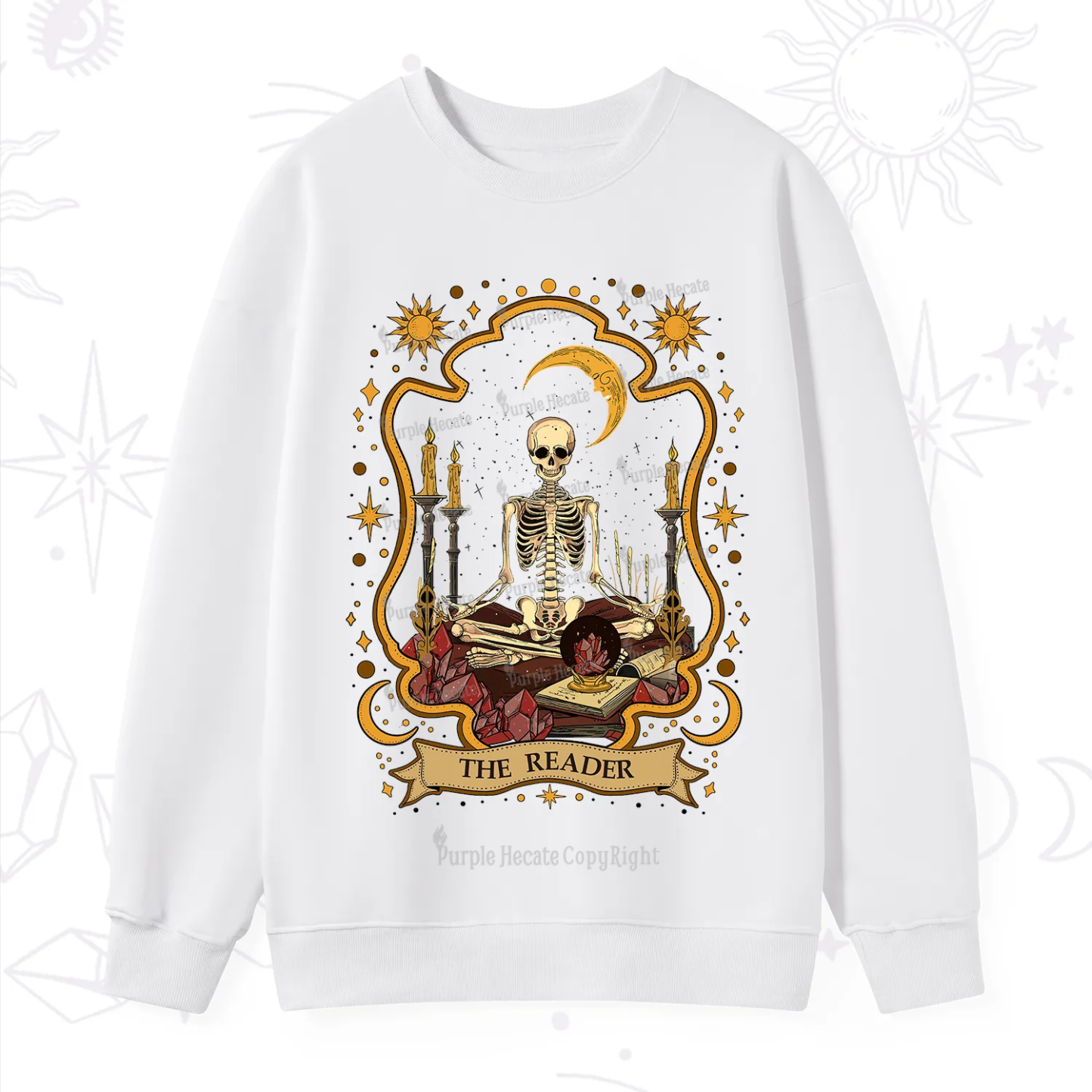 Purplehecate The Reader Skeleton Sweatshirt