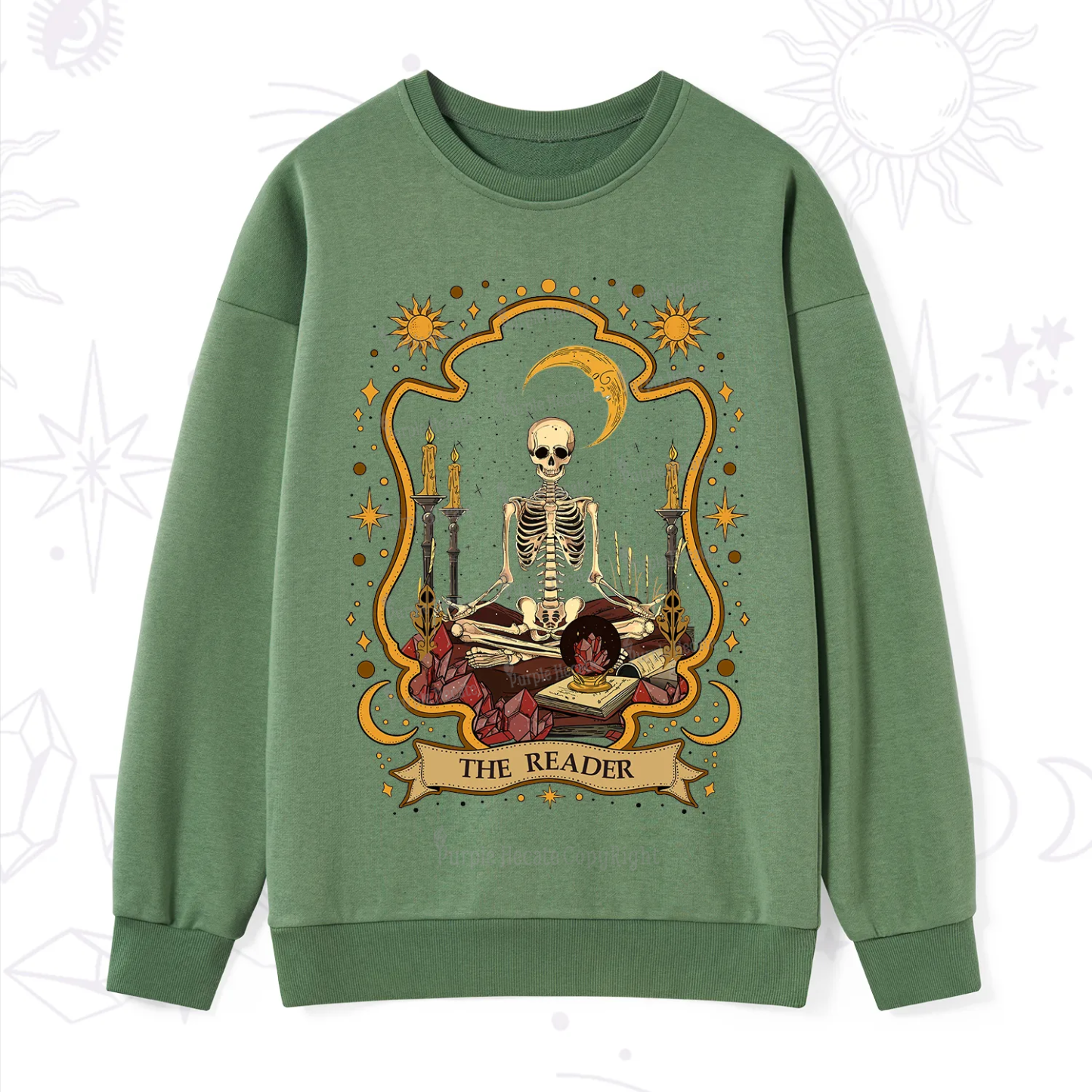 Purplehecate The Reader Skeleton Sweatshirt