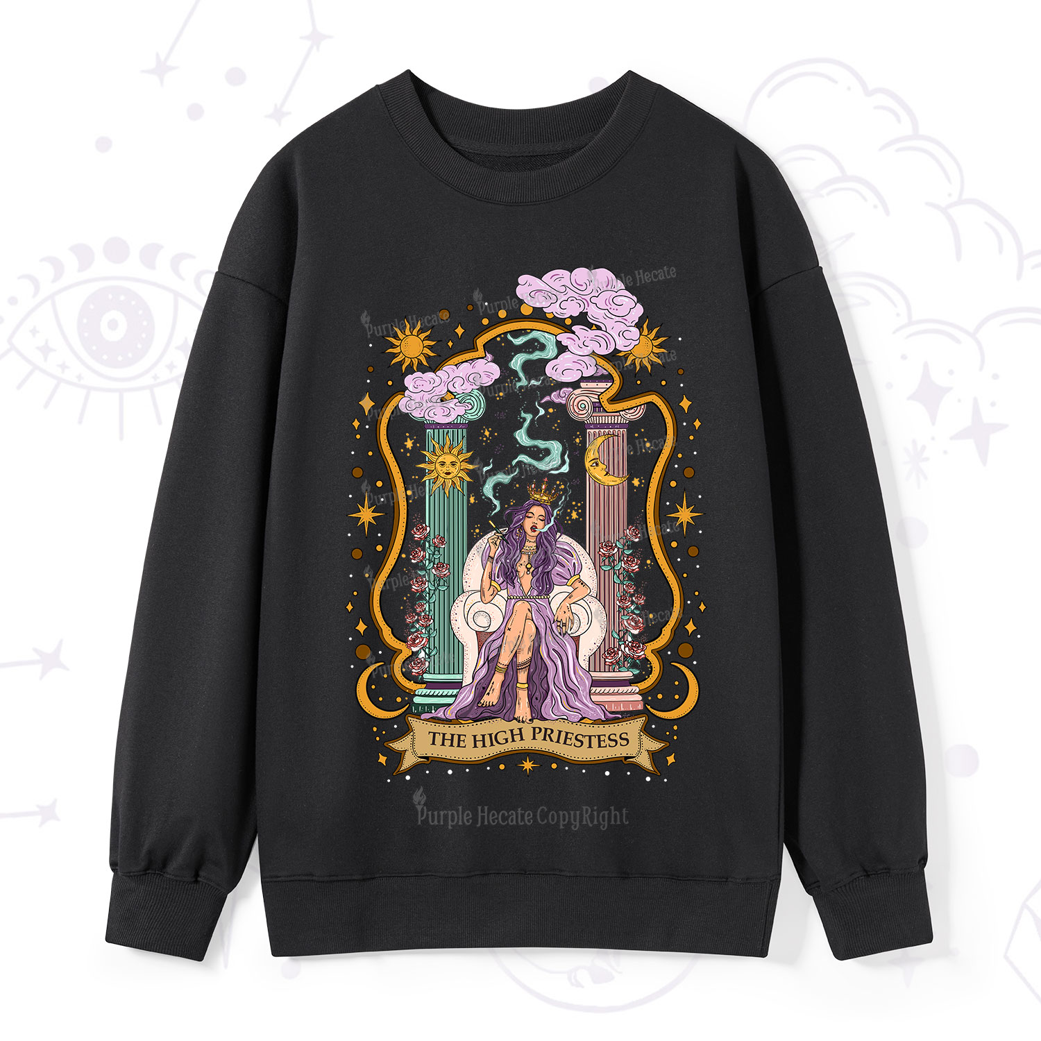 Purplehecate The High Priestess Goddess Sweatshirt