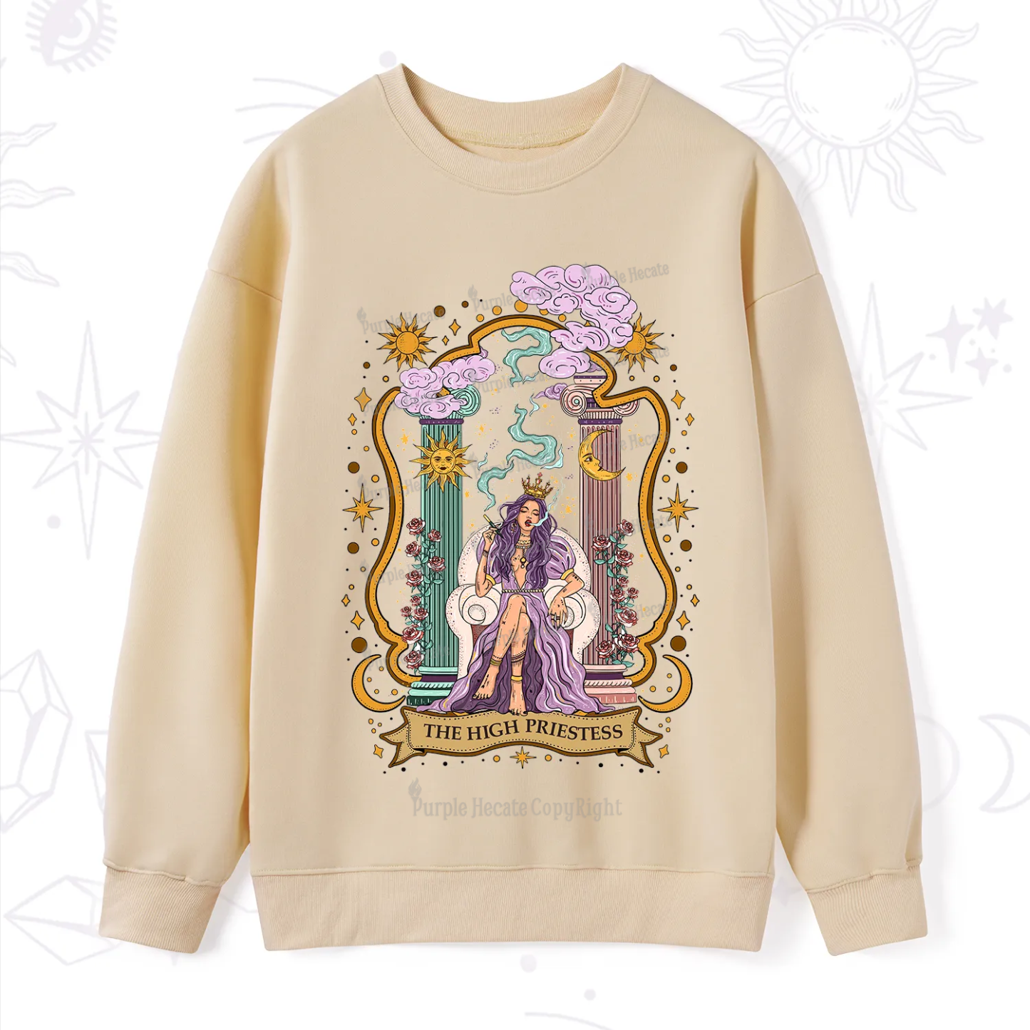 Purplehecate The High Priestess Goddess Sweatshirt