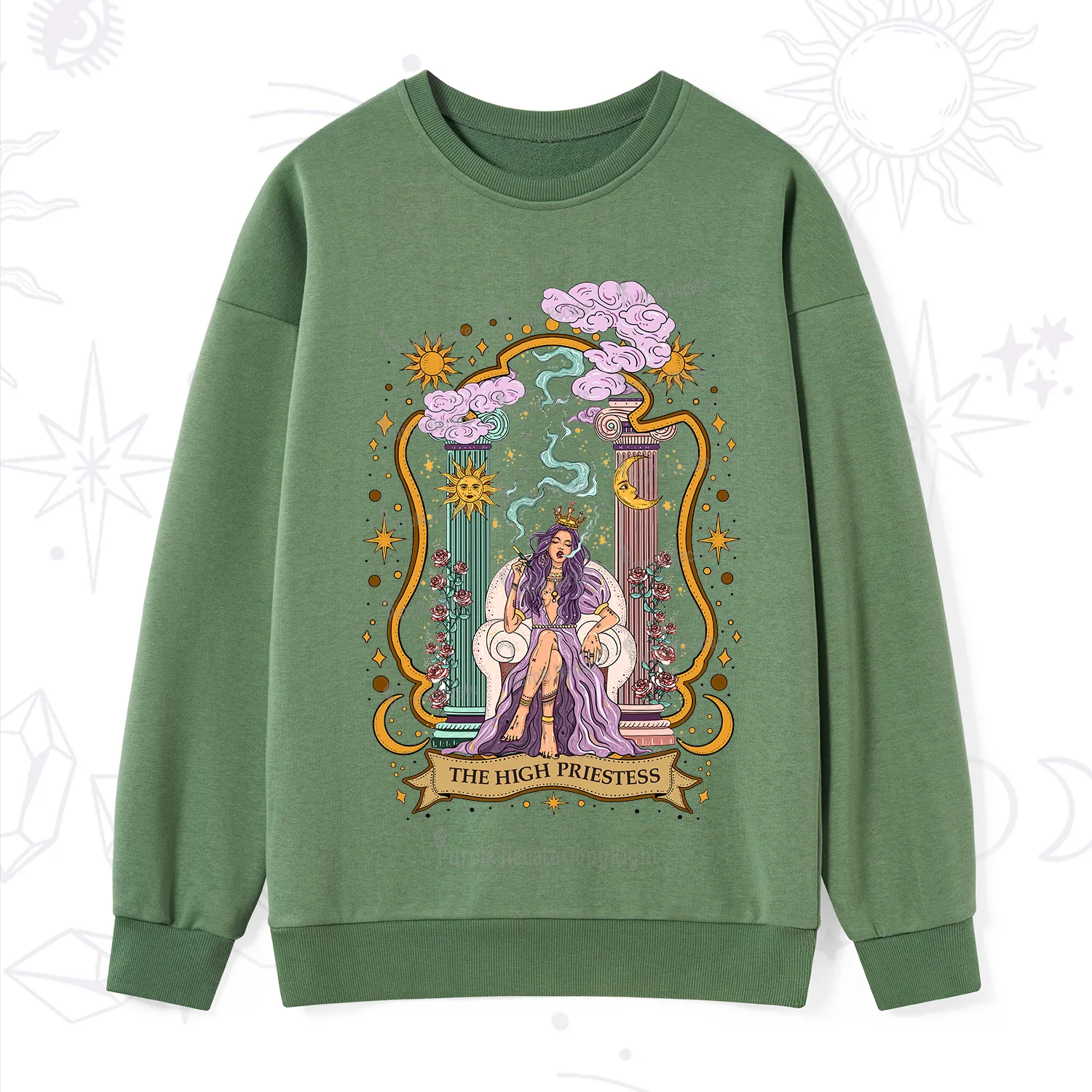 Purplehecate The High Priestess Goddess Sweatshirt