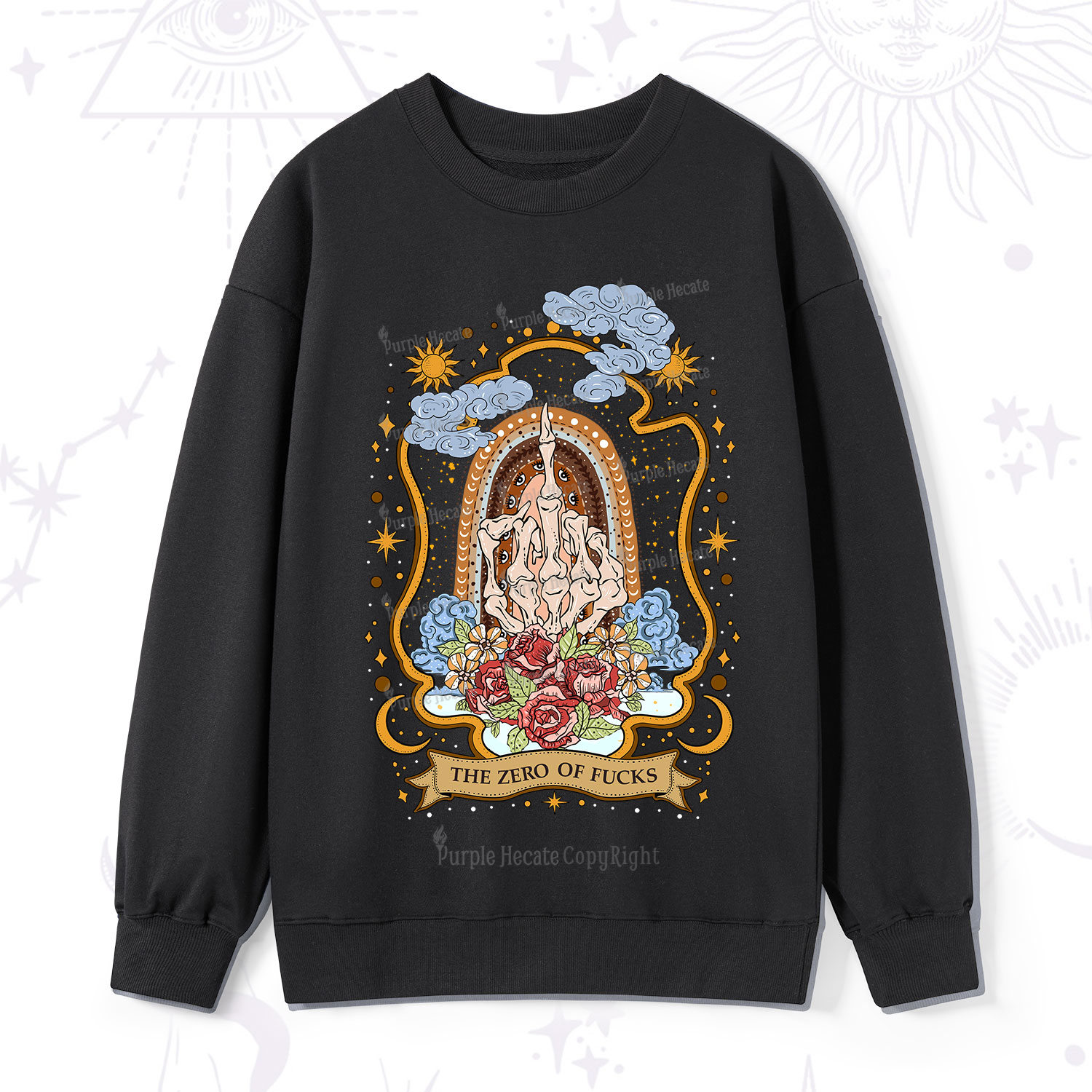 Purplehecate The Zero of Fucks Skeleton Sweatshirt