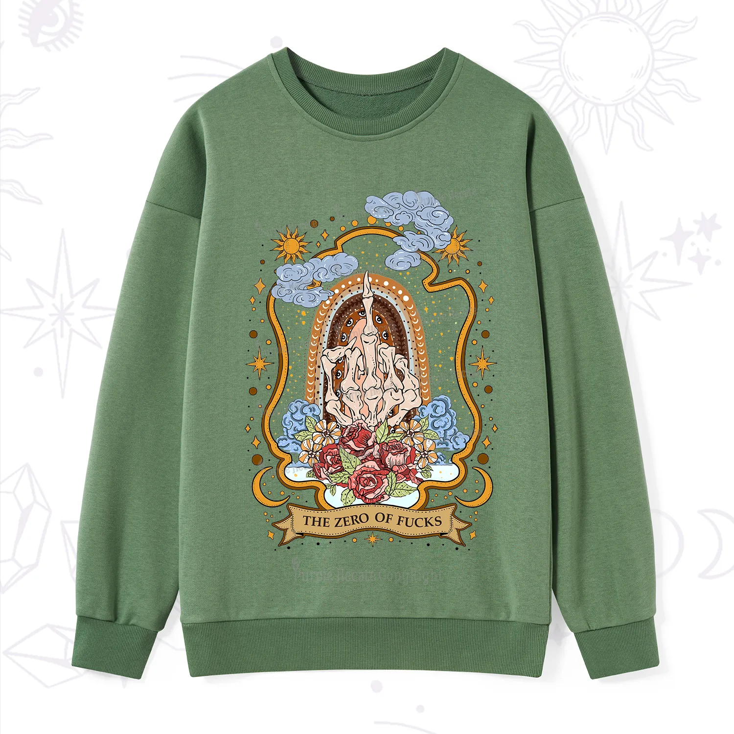 Purplehecate The Zero of Fucks Skeleton Sweatshirt