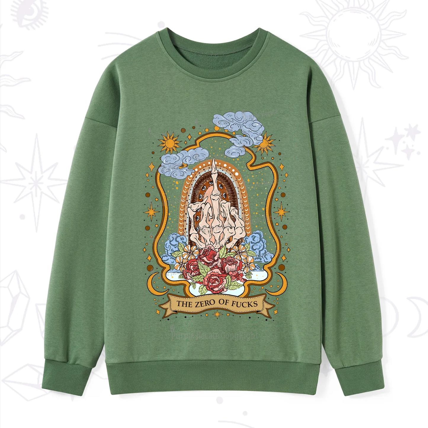 Purplehecate The Zero of Fucks Skeleton Sweatshirt