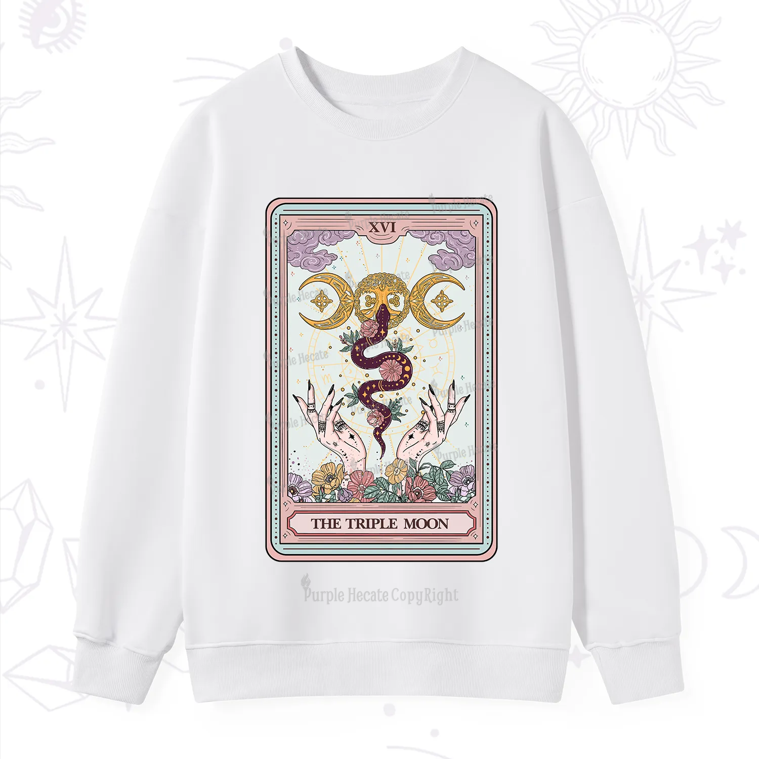 Purplehecate The Triple Moon Tarot Sweatshirt