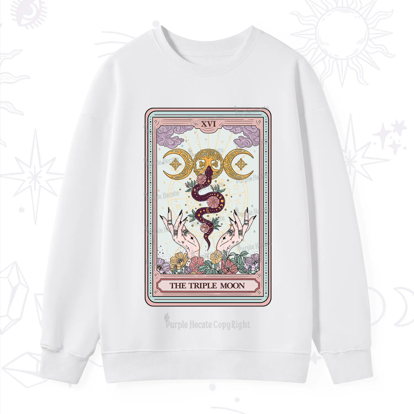 Purplehecate The Triple Moon Tarot Sweatshirt