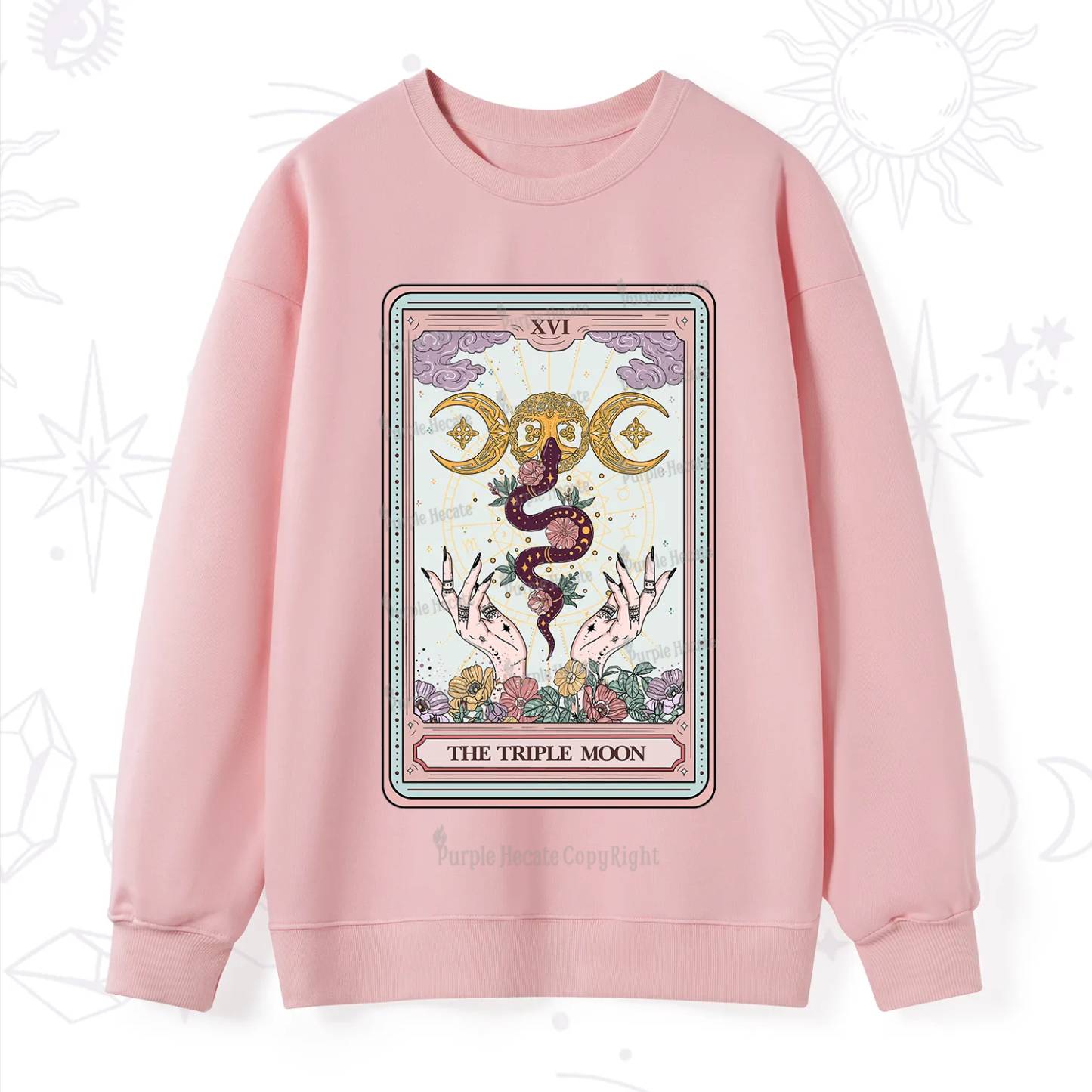 Purplehecate The Triple Moon Tarot Sweatshirt