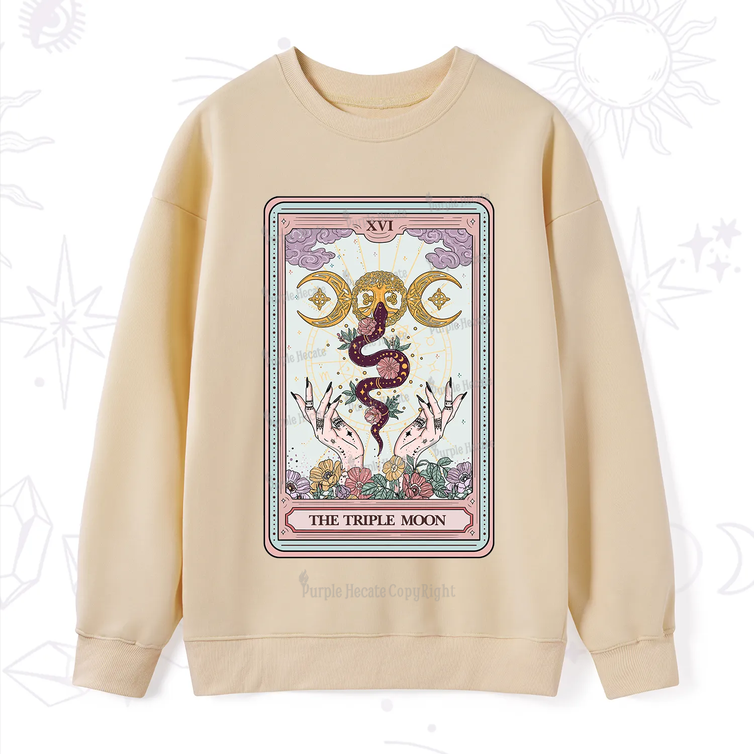 Purplehecate The Triple Moon Tarot Sweatshirt