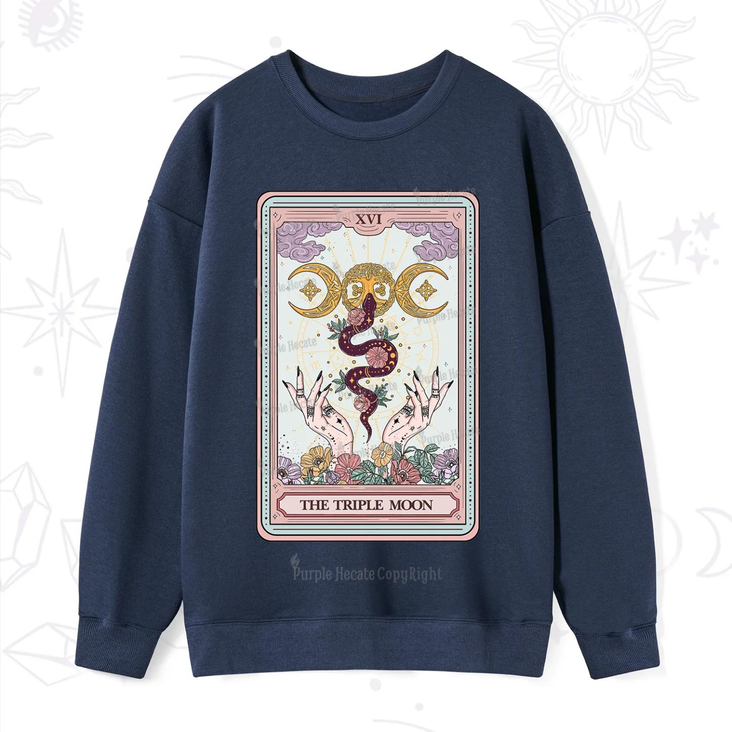 Purplehecate The Triple Moon Tarot Sweatshirt