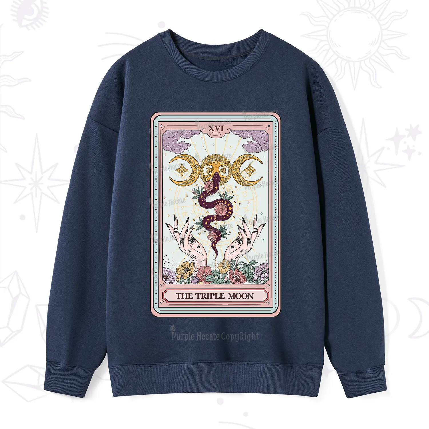 Purplehecate The Triple Moon Tarot Sweatshirt