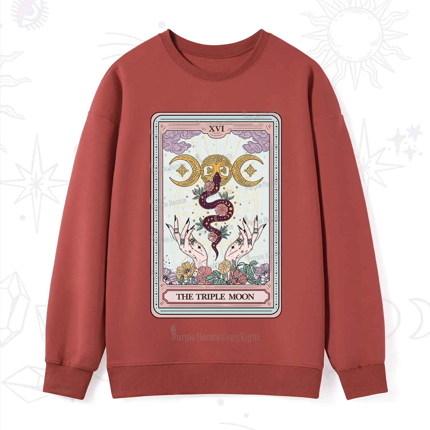 Purplehecate The Triple Moon Tarot Sweatshirt