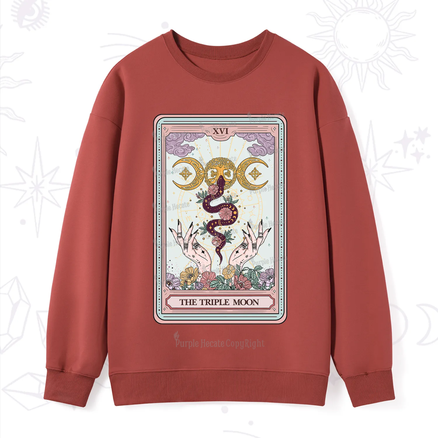 Purplehecate The Triple Moon Tarot Sweatshirt