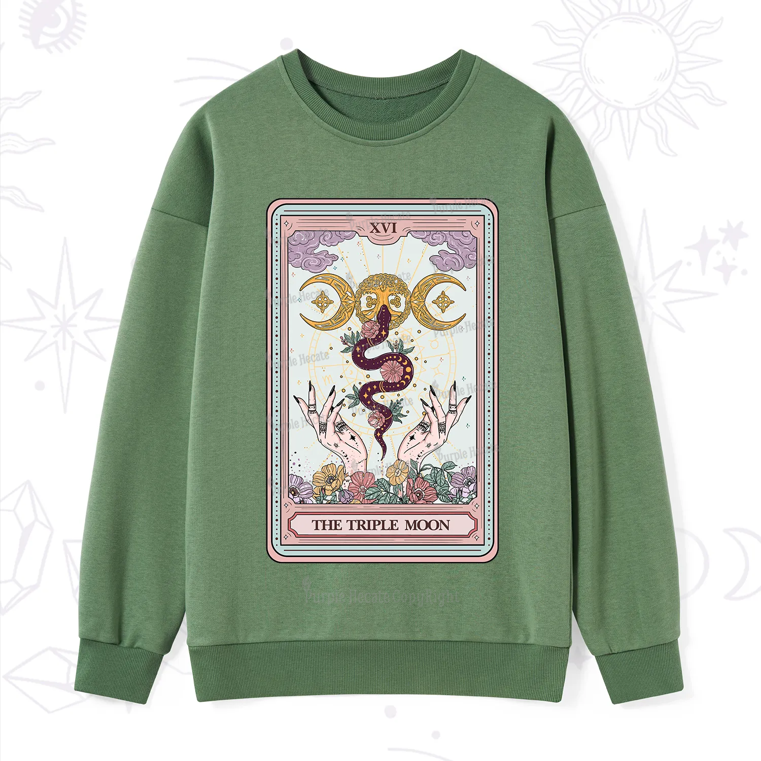 Purplehecate The Triple Moon Tarot Sweatshirt