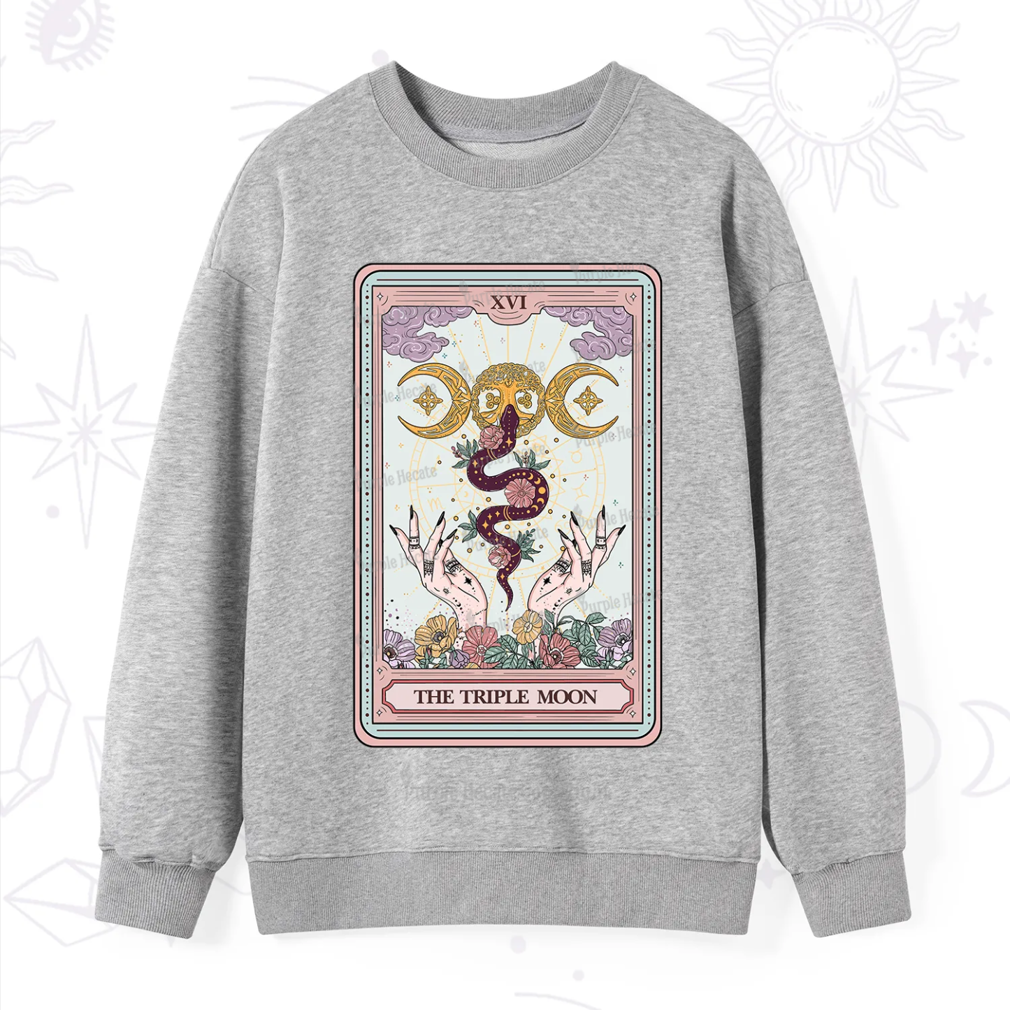 Purplehecate The Triple Moon Tarot Sweatshirt