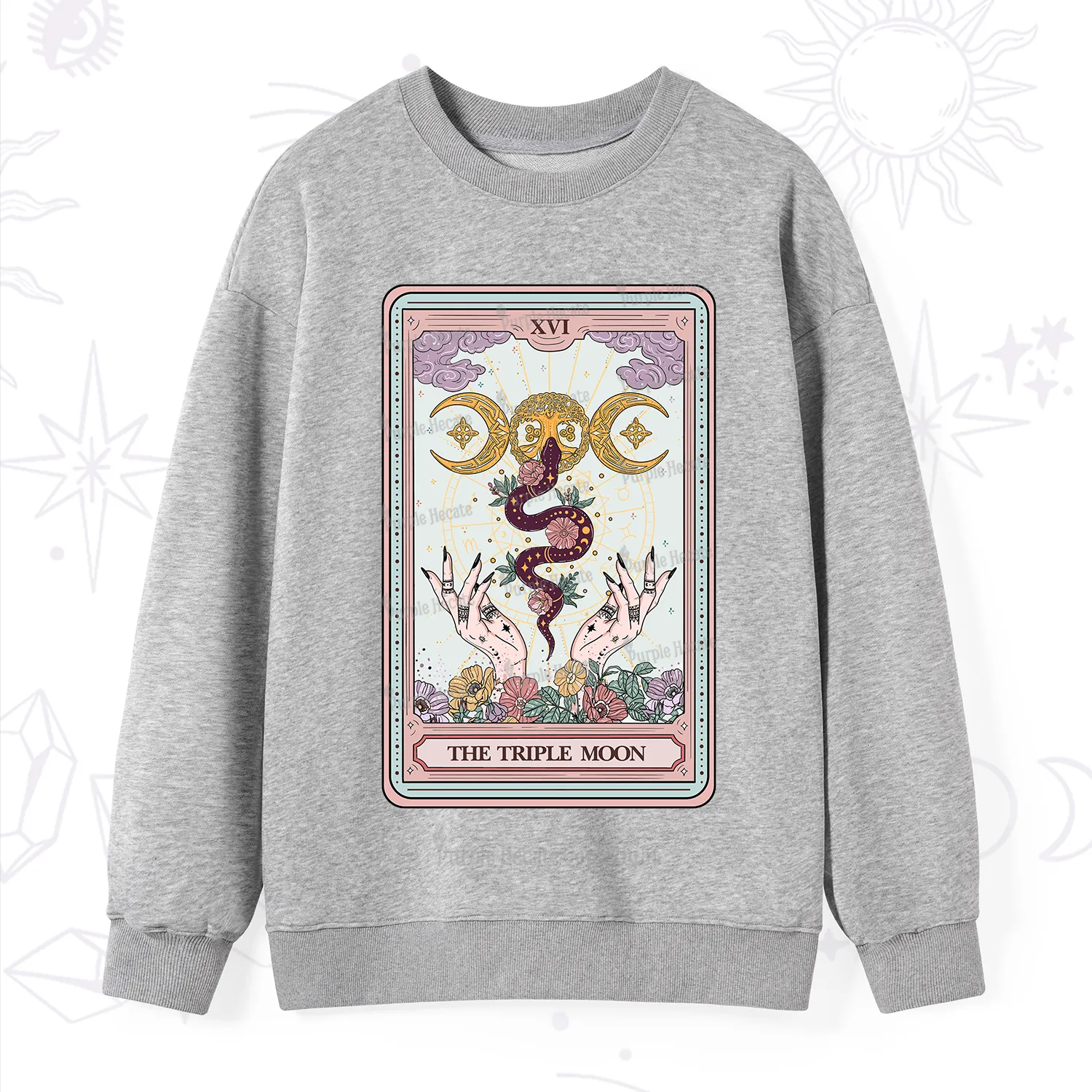 Purplehecate The Triple Moon Tarot Sweatshirt