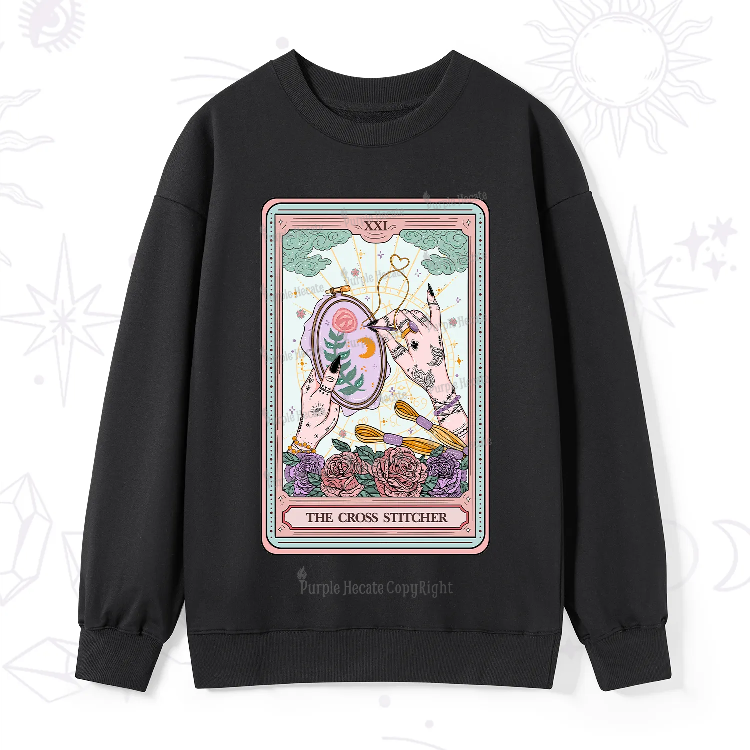 Purplehecate The Cross Stitcher Tarot Sweatshirt