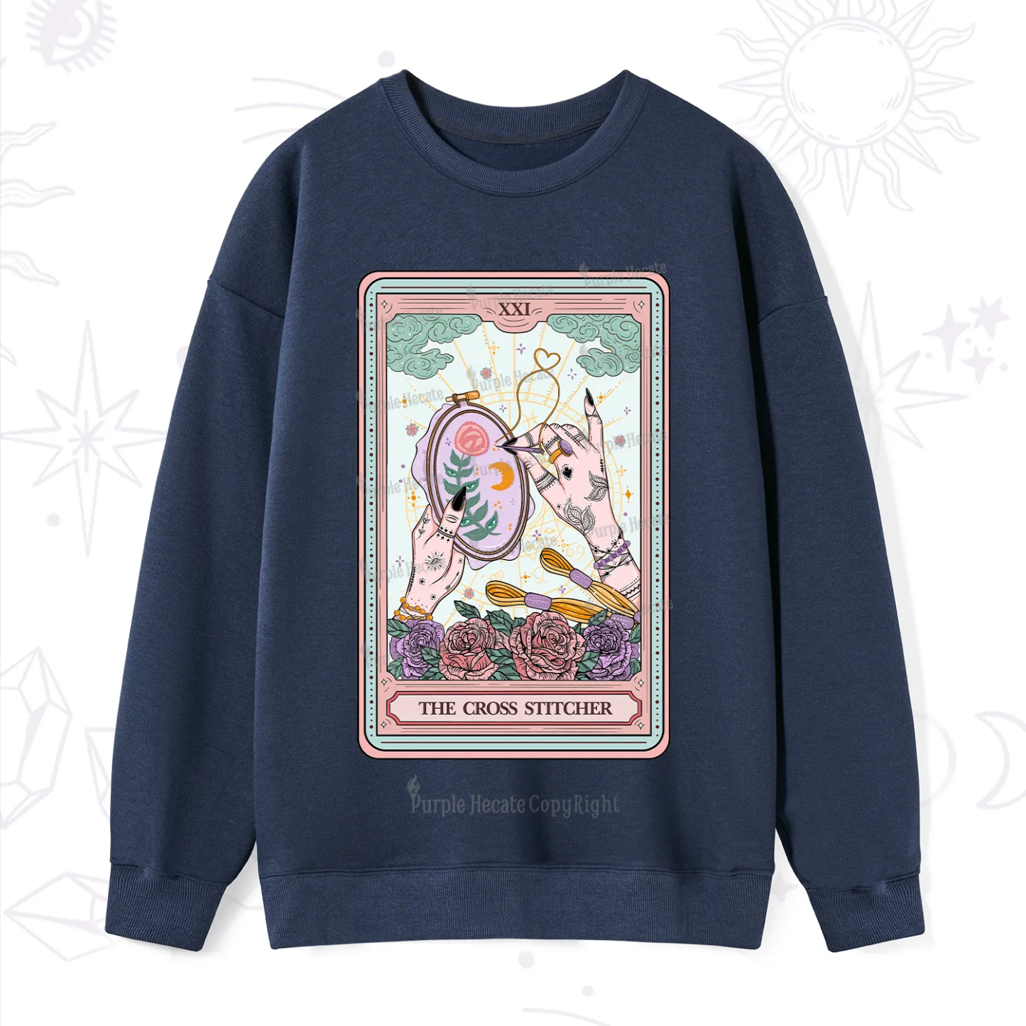 Purplehecate The Cross Stitcher Tarot Sweatshirt