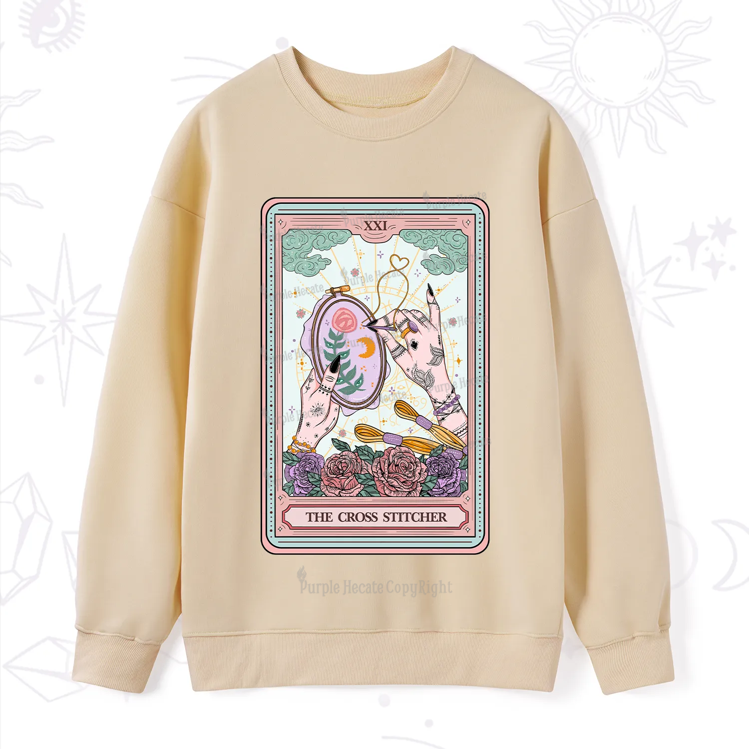 Purplehecate The Cross Stitcher Tarot Sweatshirt
