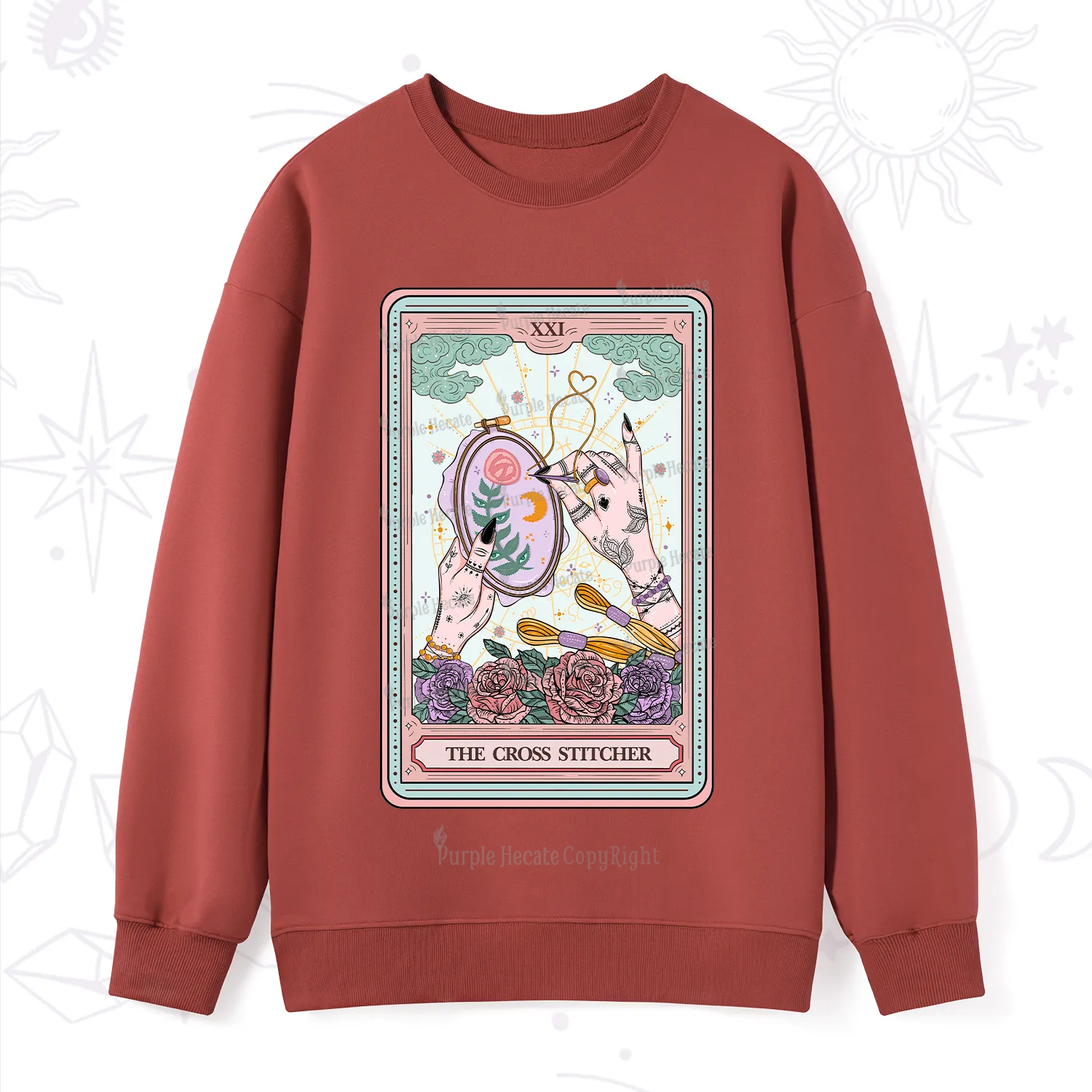 Purplehecate The Cross Stitcher Tarot Sweatshirt