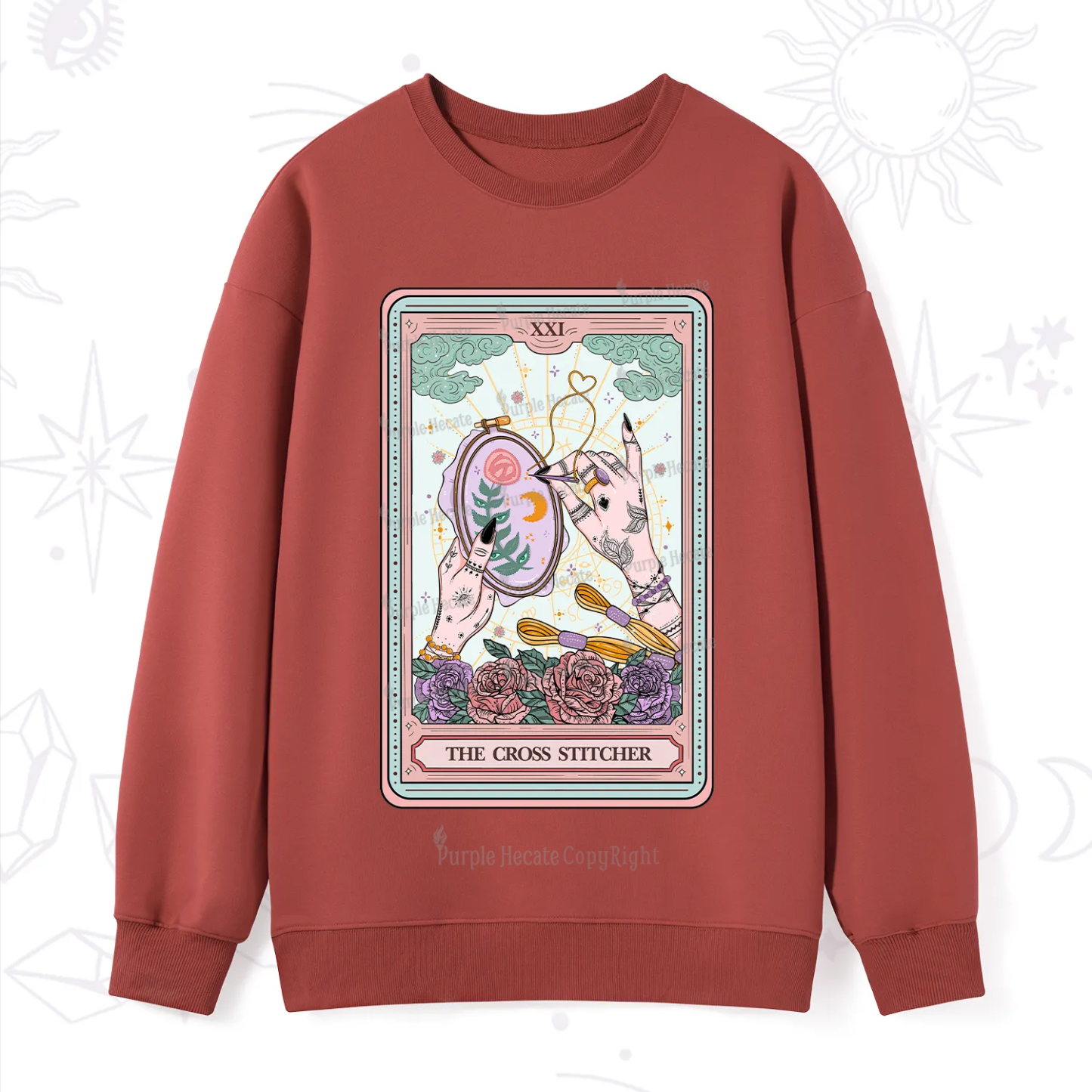 Purplehecate The Cross Stitcher Tarot Sweatshirt