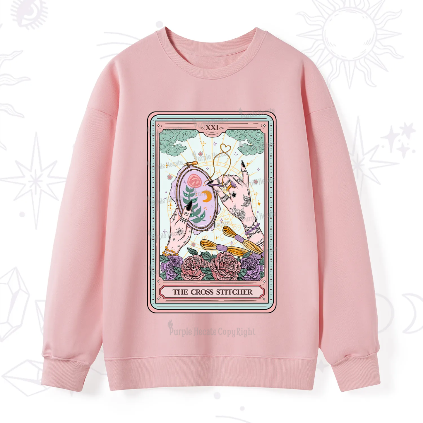 Purplehecate The Cross Stitcher Tarot Sweatshirt