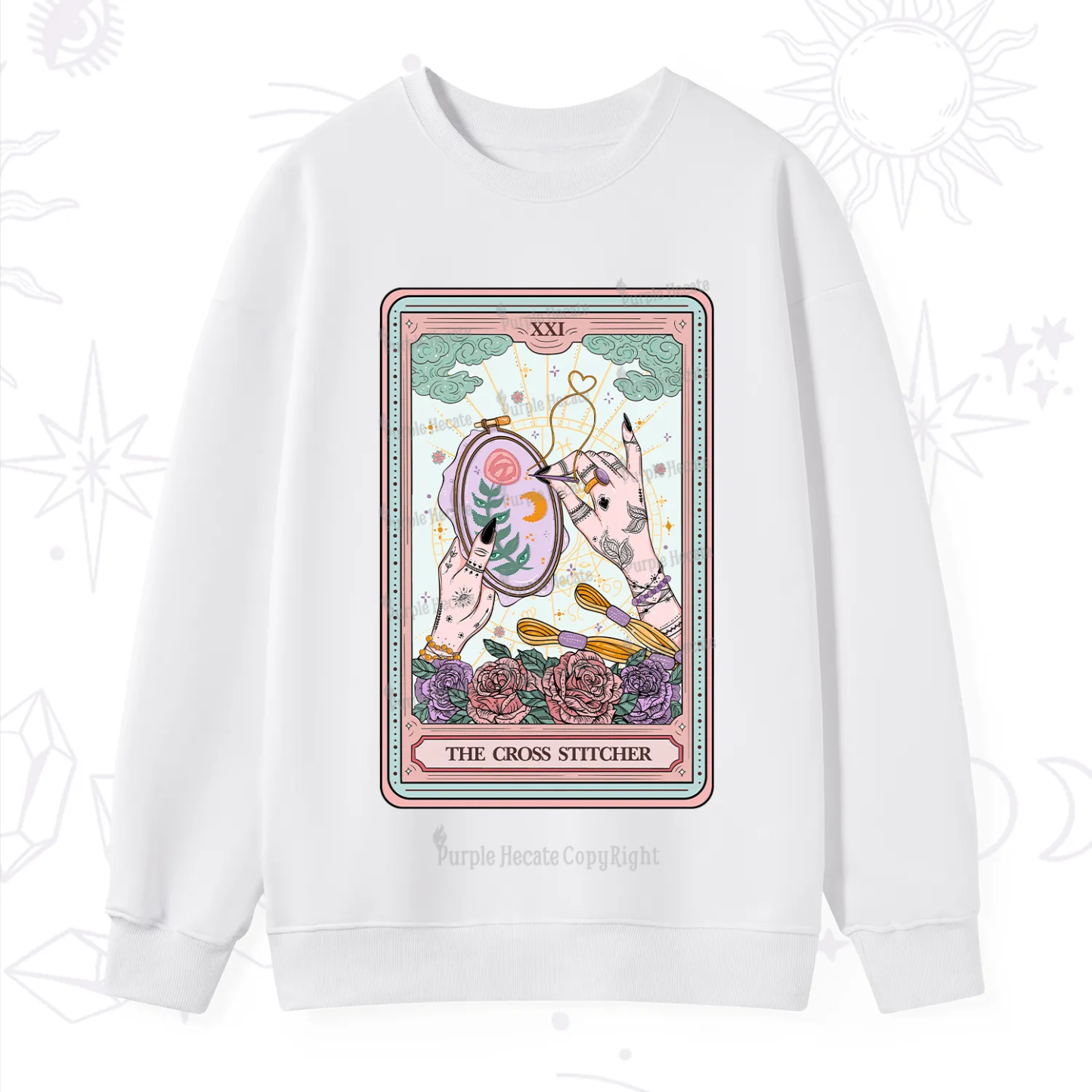 Purplehecate The Cross Stitcher Tarot Sweatshirt