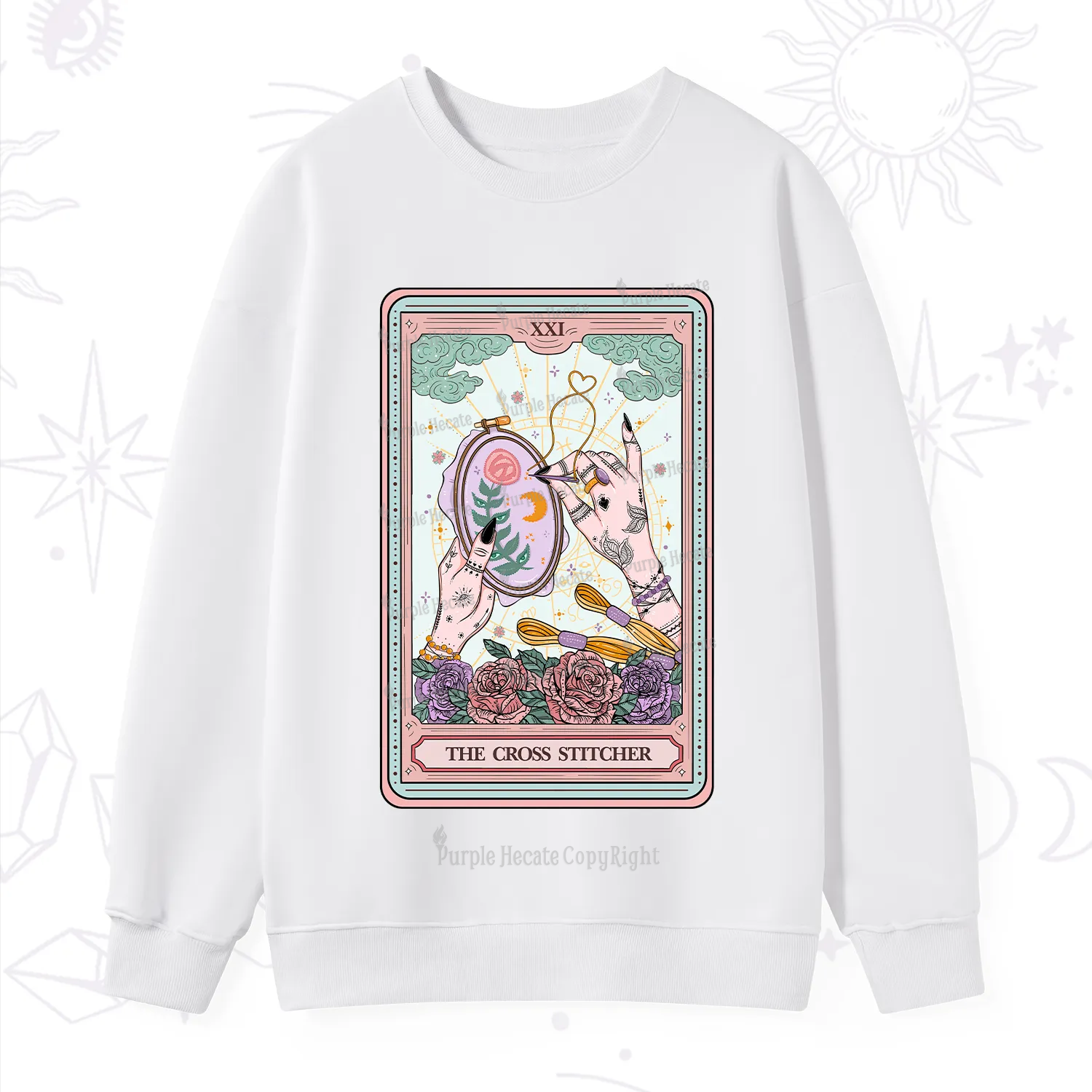 Purplehecate The Cross Stitcher Tarot Sweatshirt