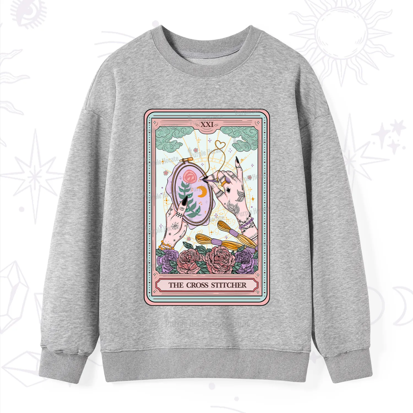 Purplehecate The Cross Stitcher Tarot Sweatshirt