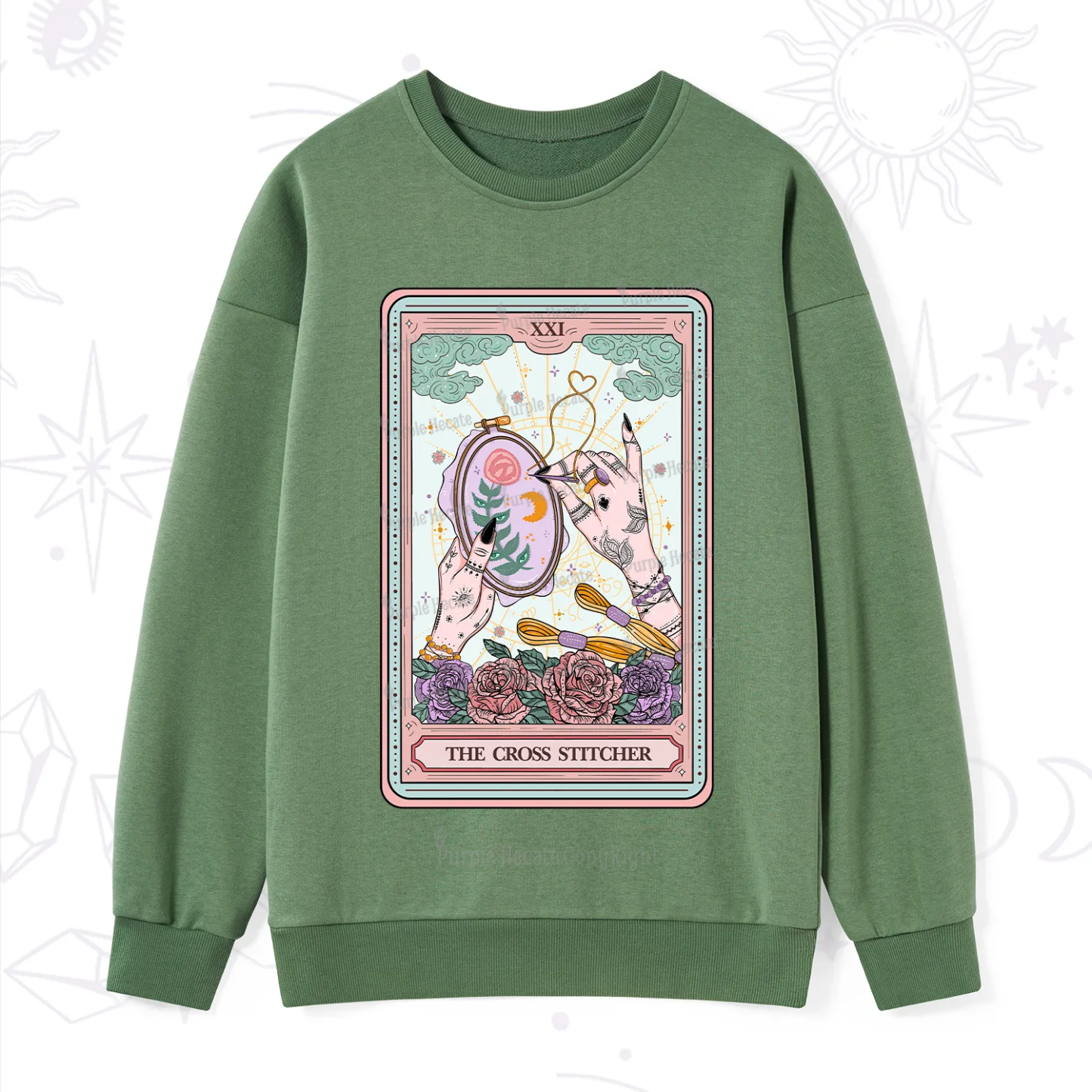 Purplehecate The Cross Stitcher Tarot Sweatshirt