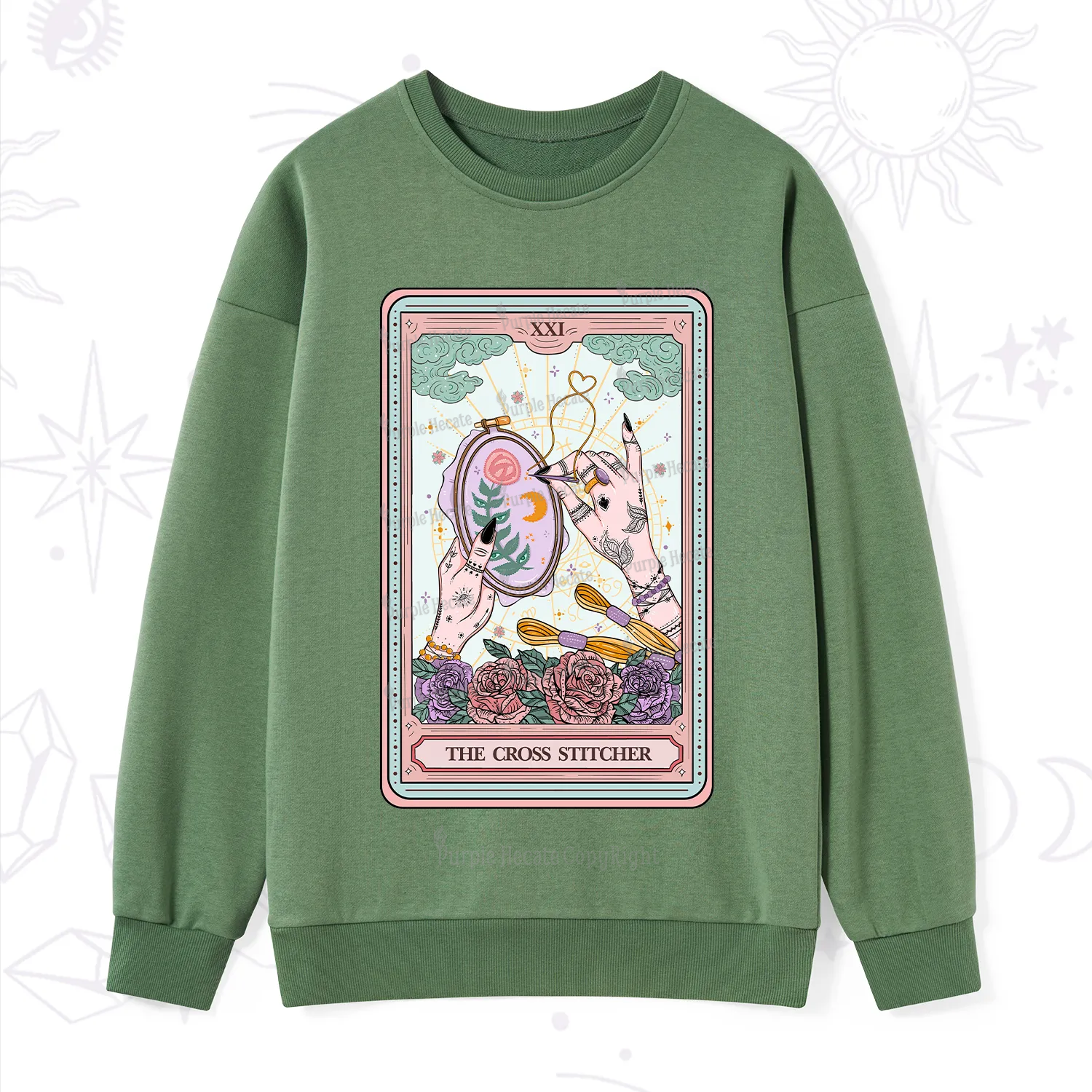 Purplehecate The Cross Stitcher Tarot Sweatshirt