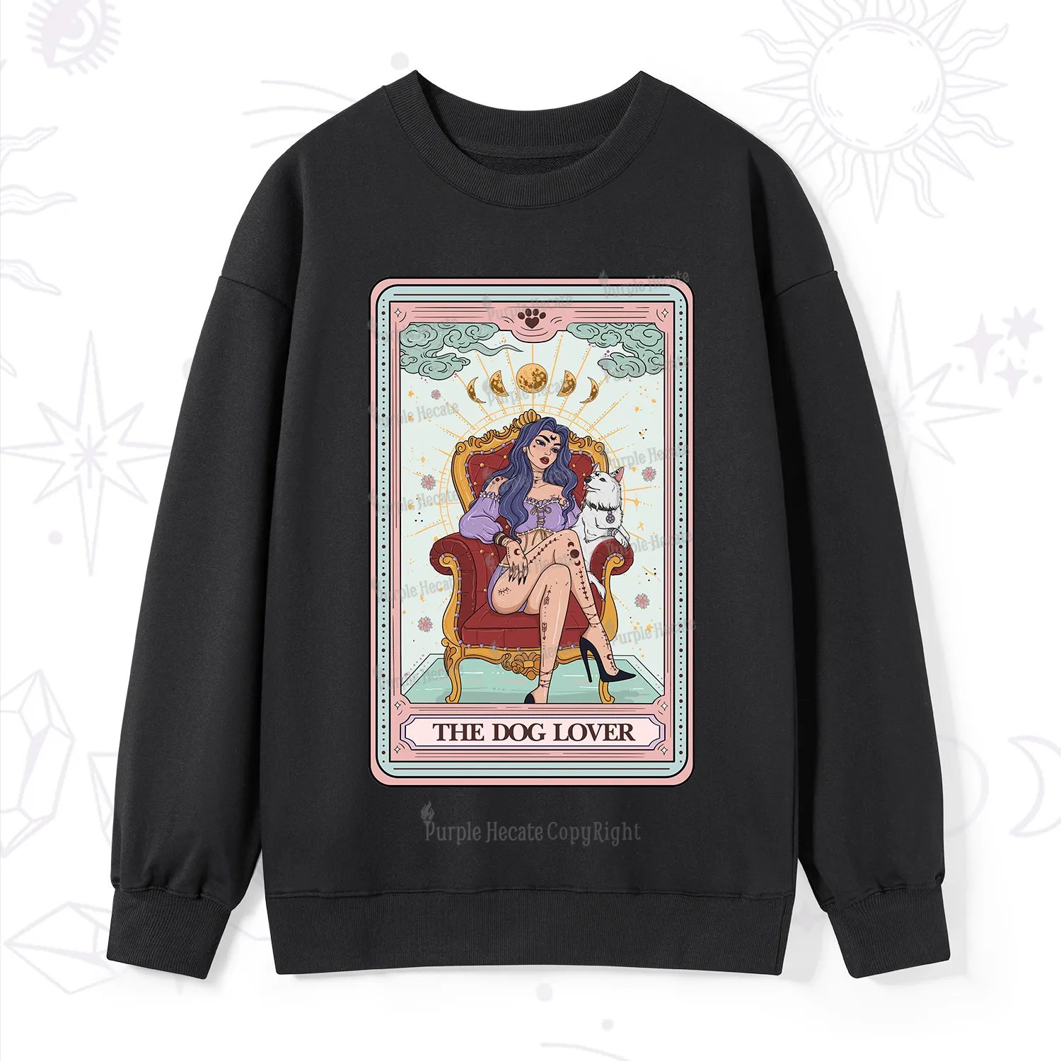 Purplehecate The Dog Lover Tarot Sweatshirt
